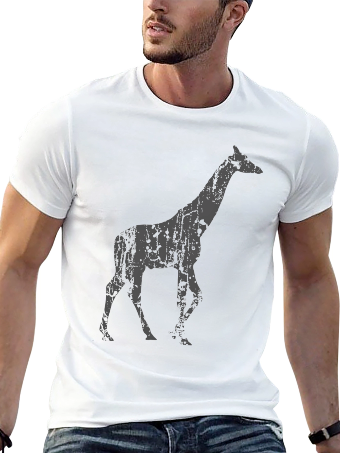 Black Giraffe Graphic Black T-Shirt view 13