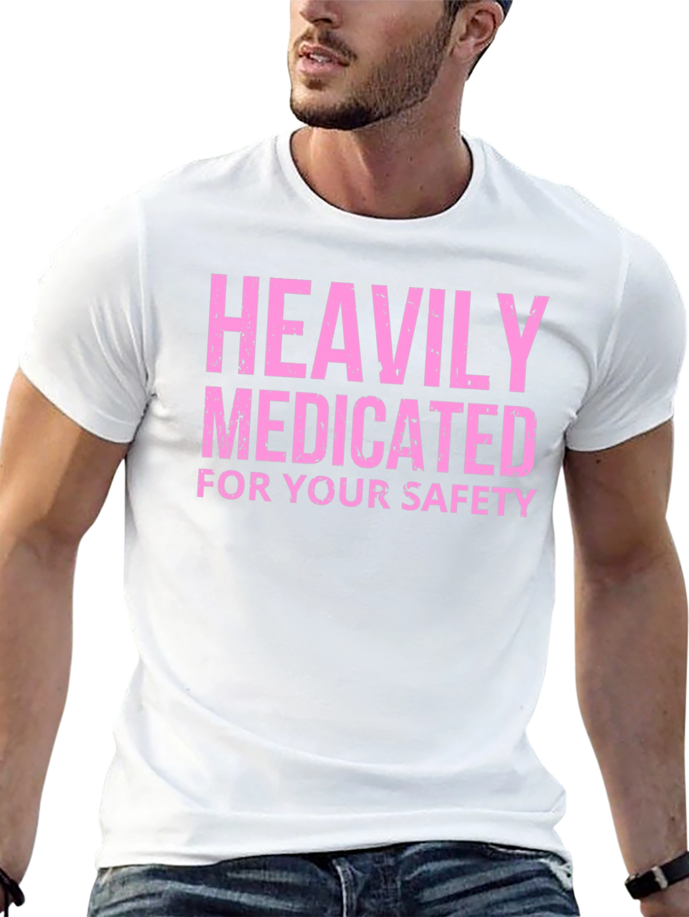Black Heavily Medicated Funny Graphic Tee view 13