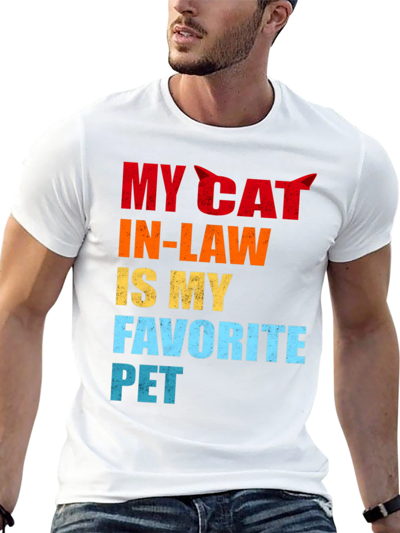 Black My Cat In-Law Favorite Pet Graphic T-Shirt view 13