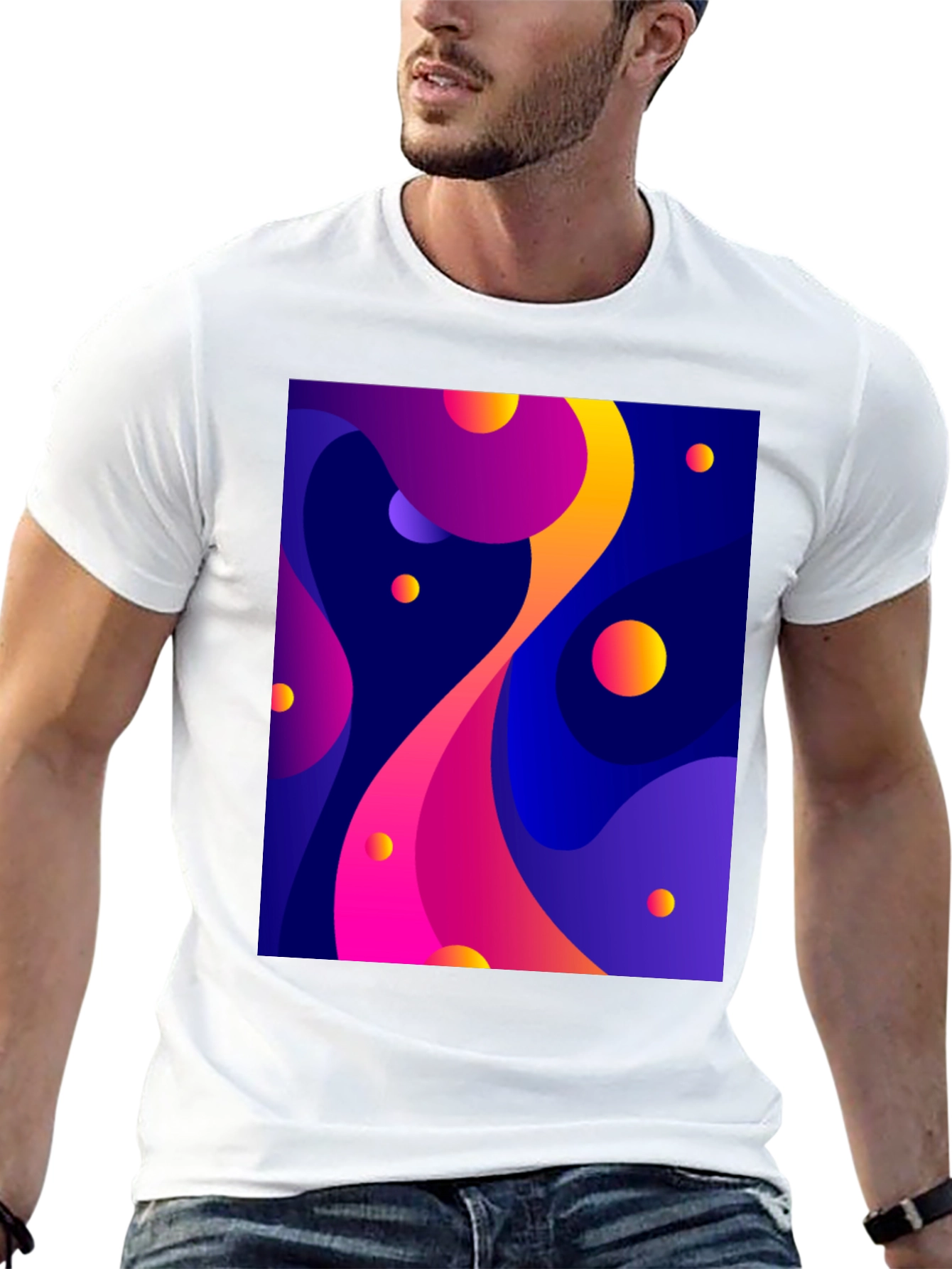 Black Abstract Art Black T-Shirt view 13