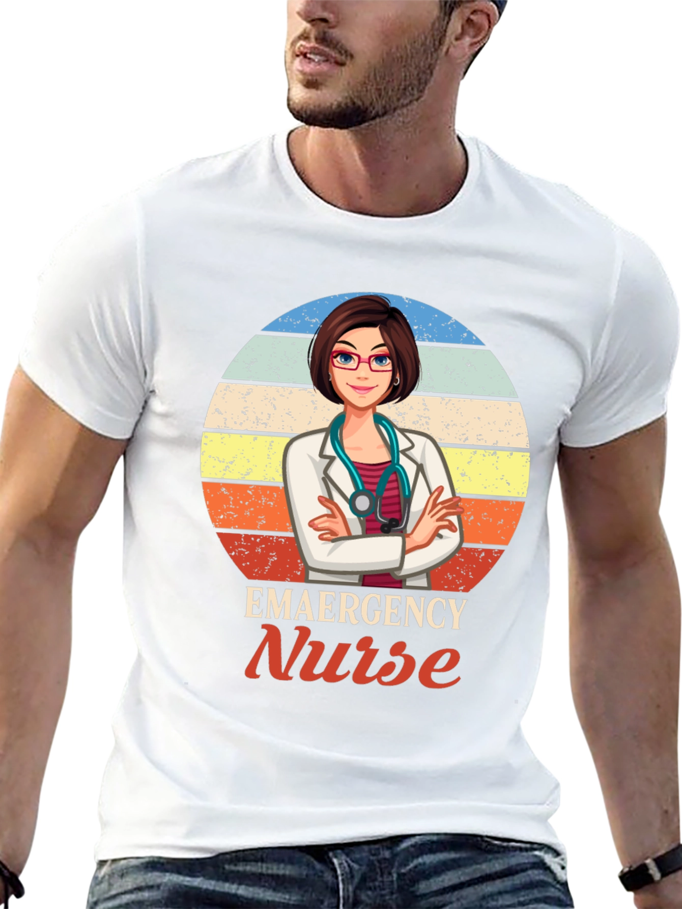 Black Emergency Nurse Graphic T-Shirt view 13
