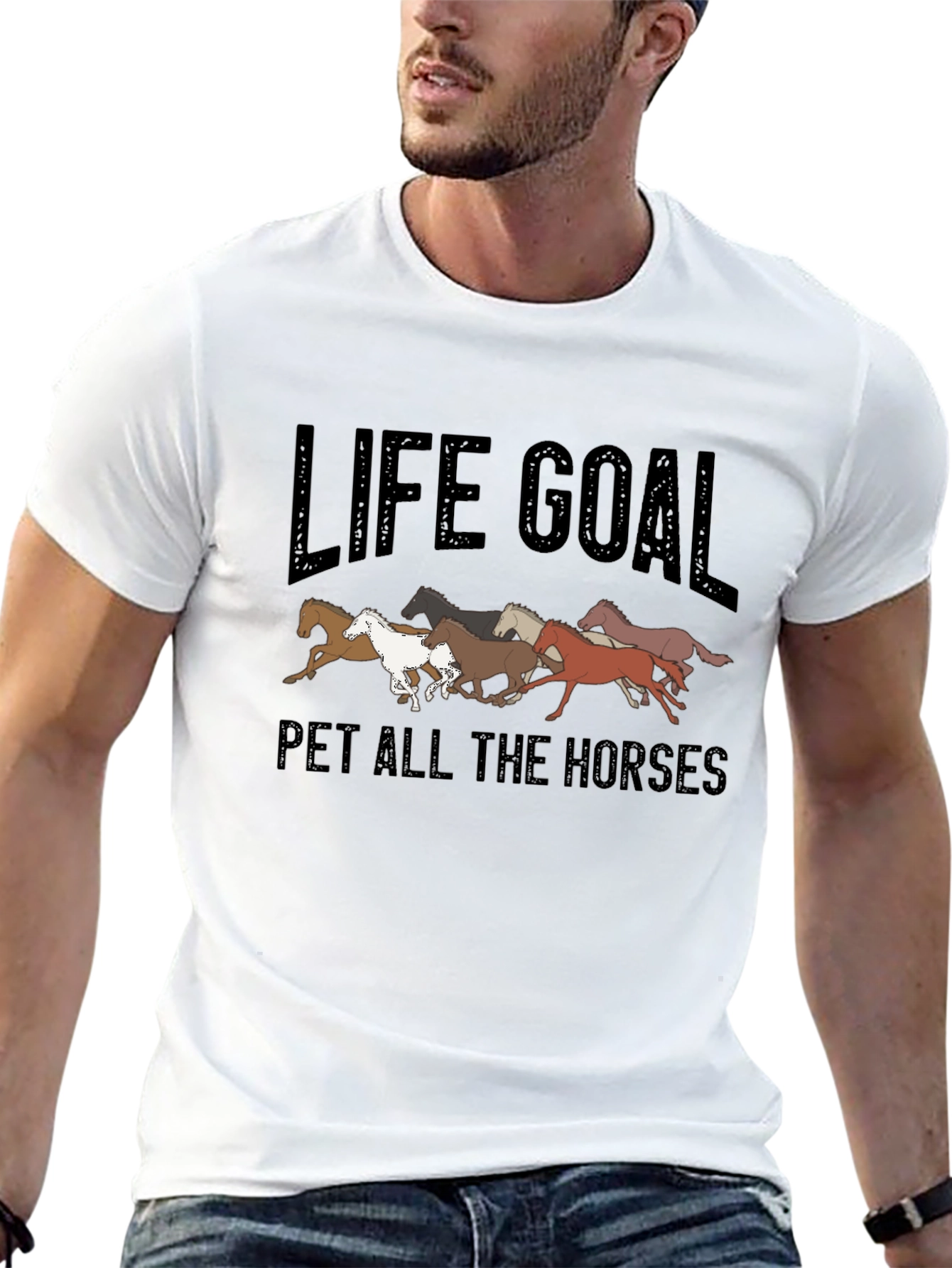 Black Life Goal Pet All The Horses Graphic T-Shirt view 13