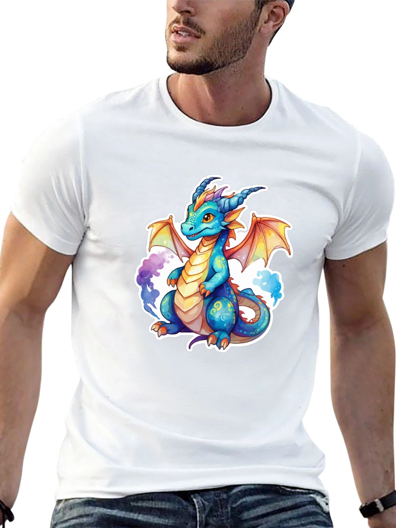 Black Dragon Graphic Tee - Fantasy Art Shirt view 13