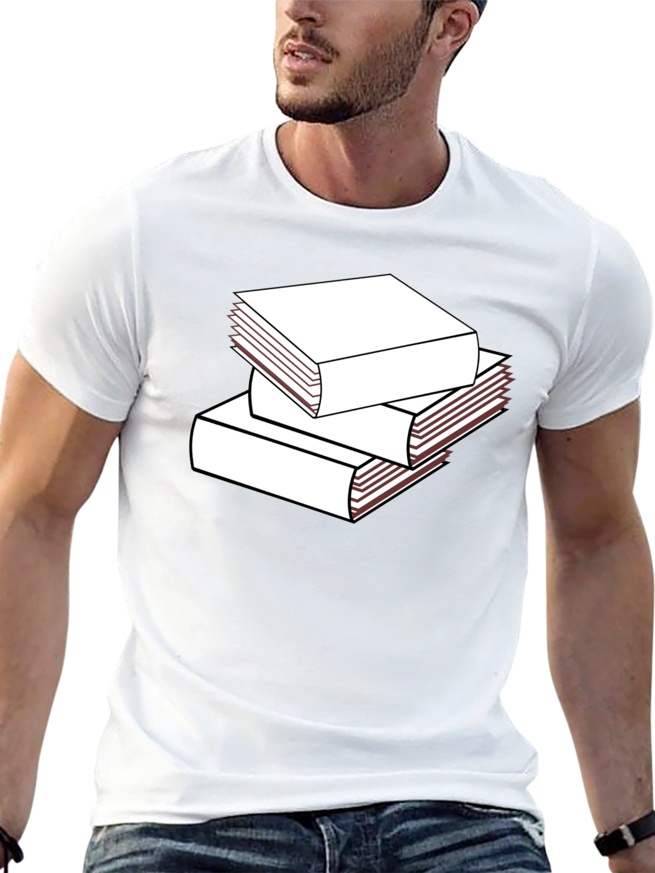 Black Stacked Books Graphic T-Shirt - Black view 13