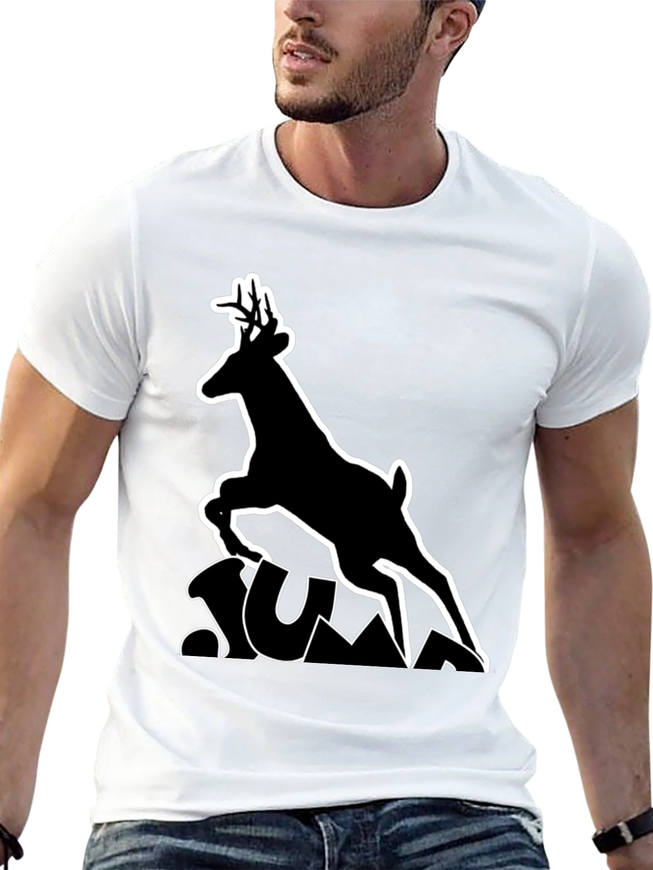 Black Deer Silhouette Graphic Tee - Black view 13
