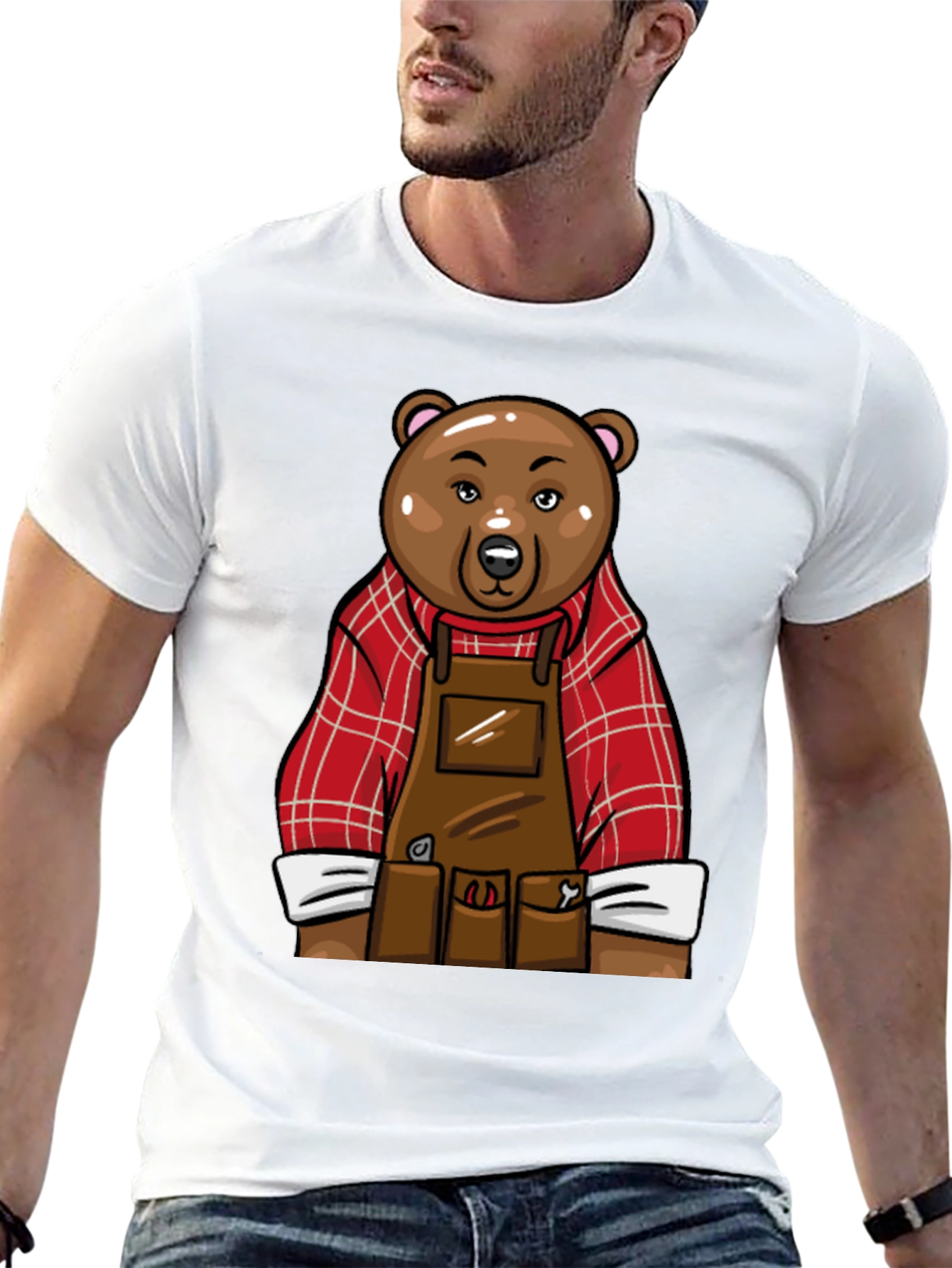 Black Lumberjack Bear Graphic T-Shirt - Black view 13