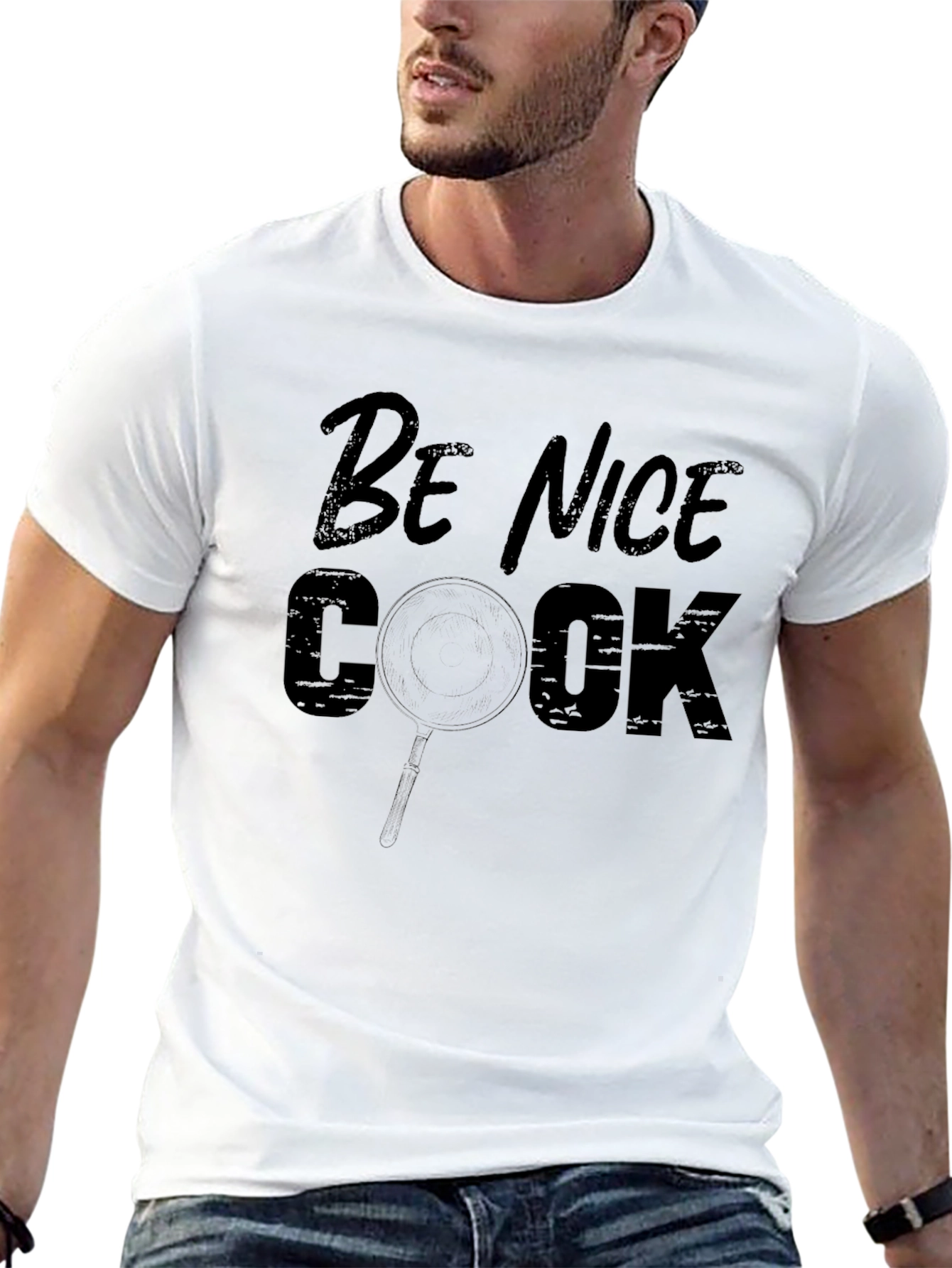 Black Be Nice Cook T-Shirt - Funny Chef Tee view 13