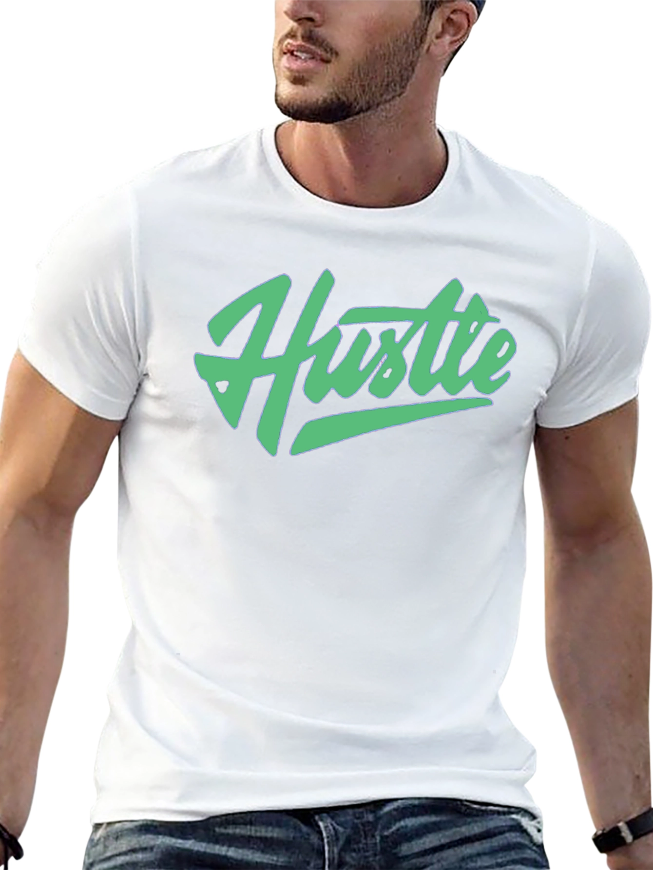 Black Hustle Graphic T-Shirt - Black Crew Neck Tee view 13