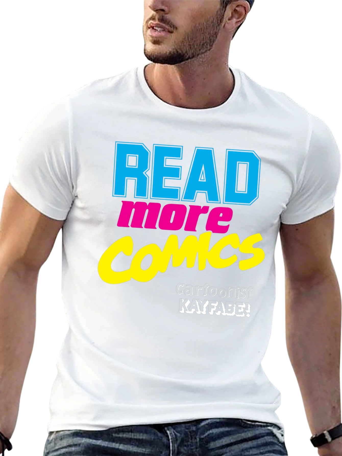 Black Read More Comics T-Shirt - Cartoonist Kayfabe view 13