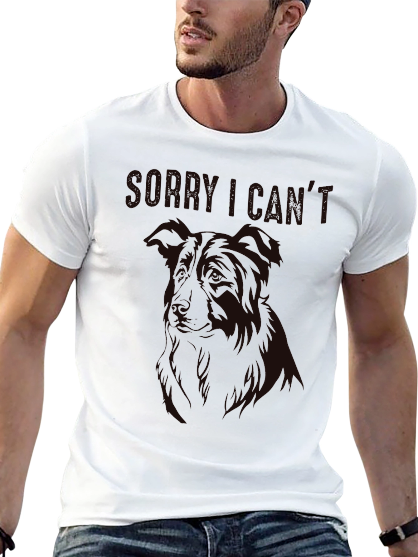 Black Sorry I Can't Dog Graphic Tee view 13