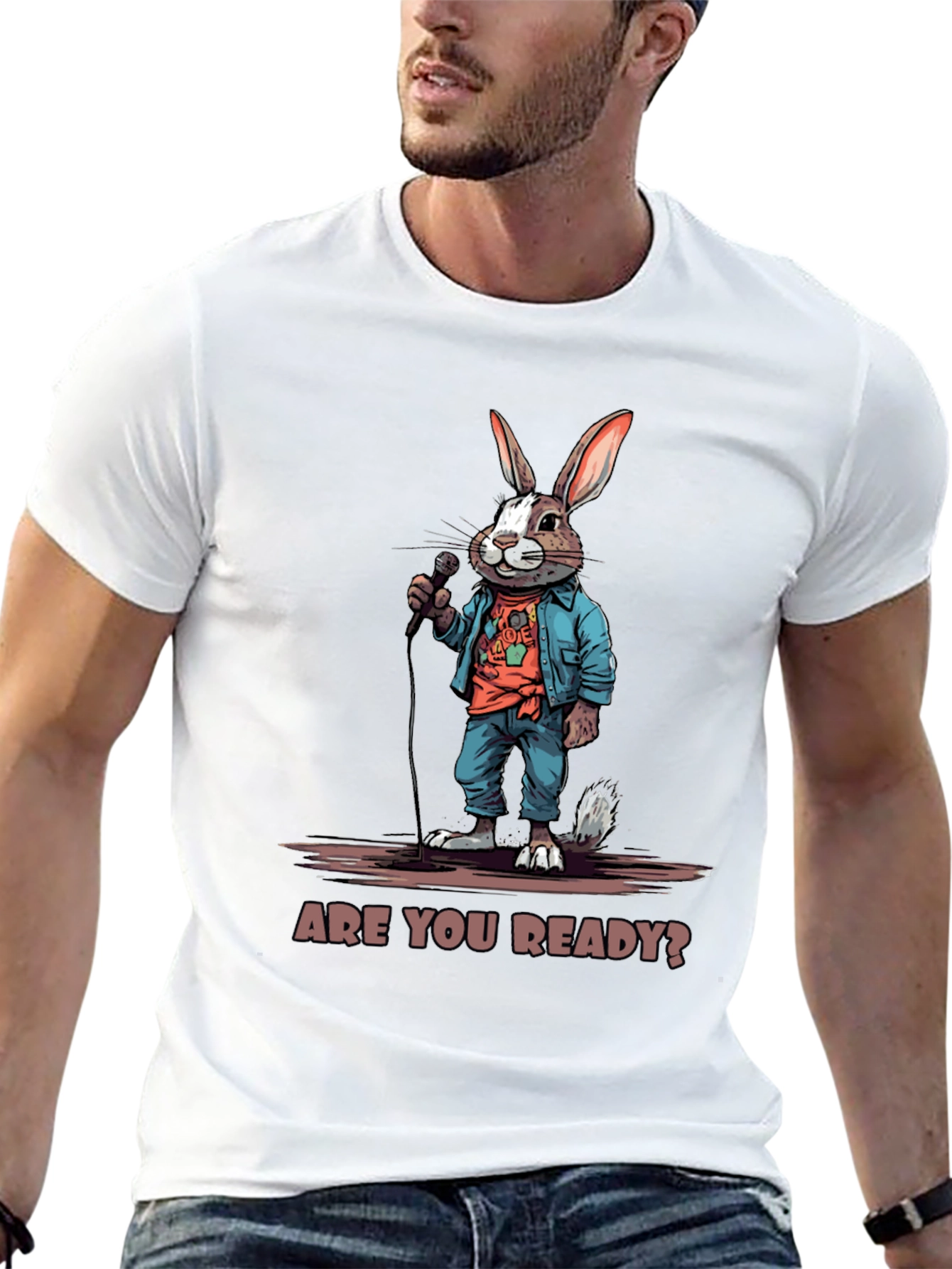 Black Are You Ready? Bunny Graphic T-Shirt view 13