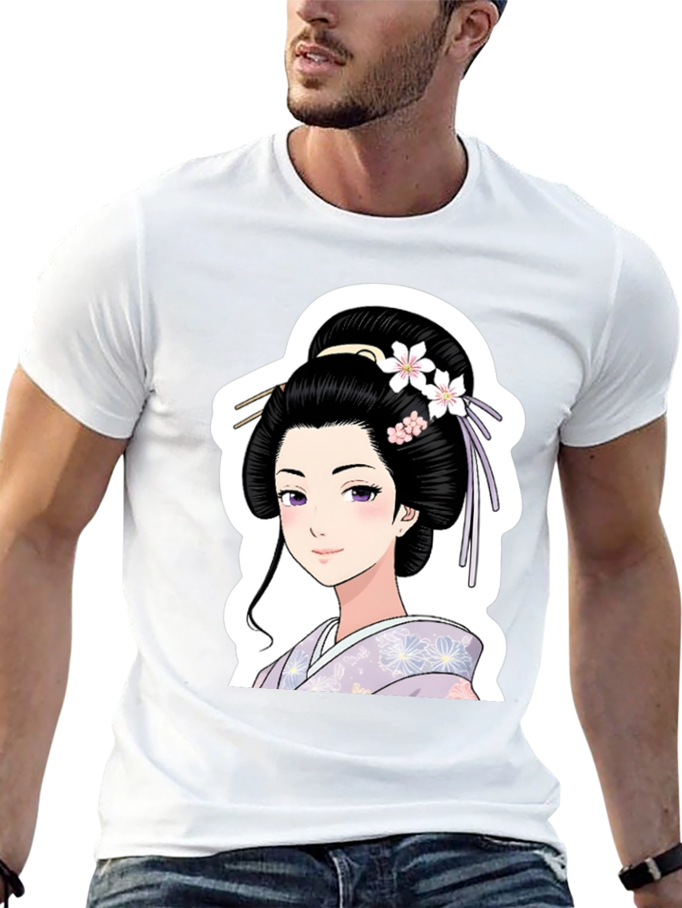 Black Geisha Graphic Black T-Shirt view 13