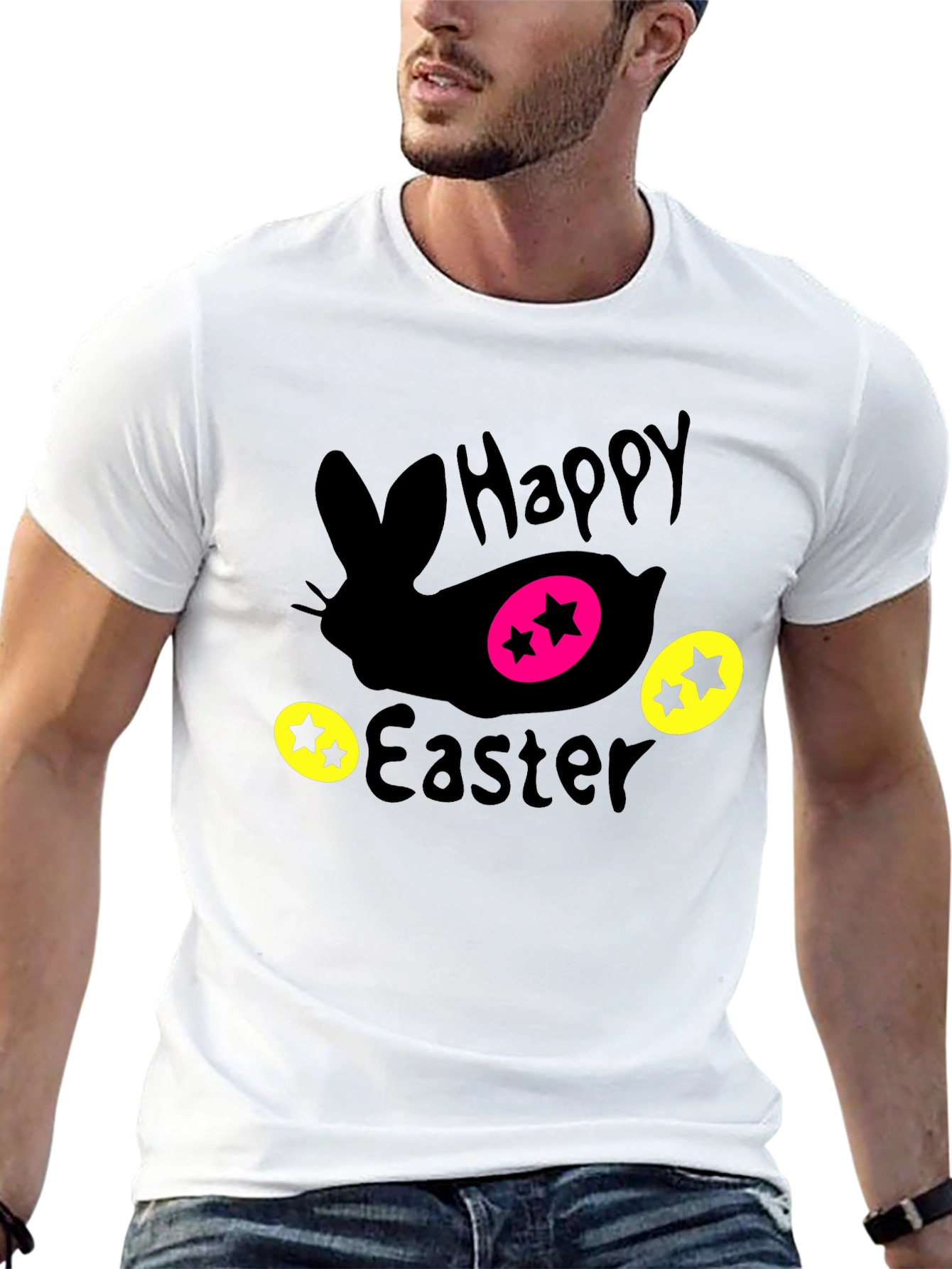 Black Happy Easter Bunny T-Shirt view 13