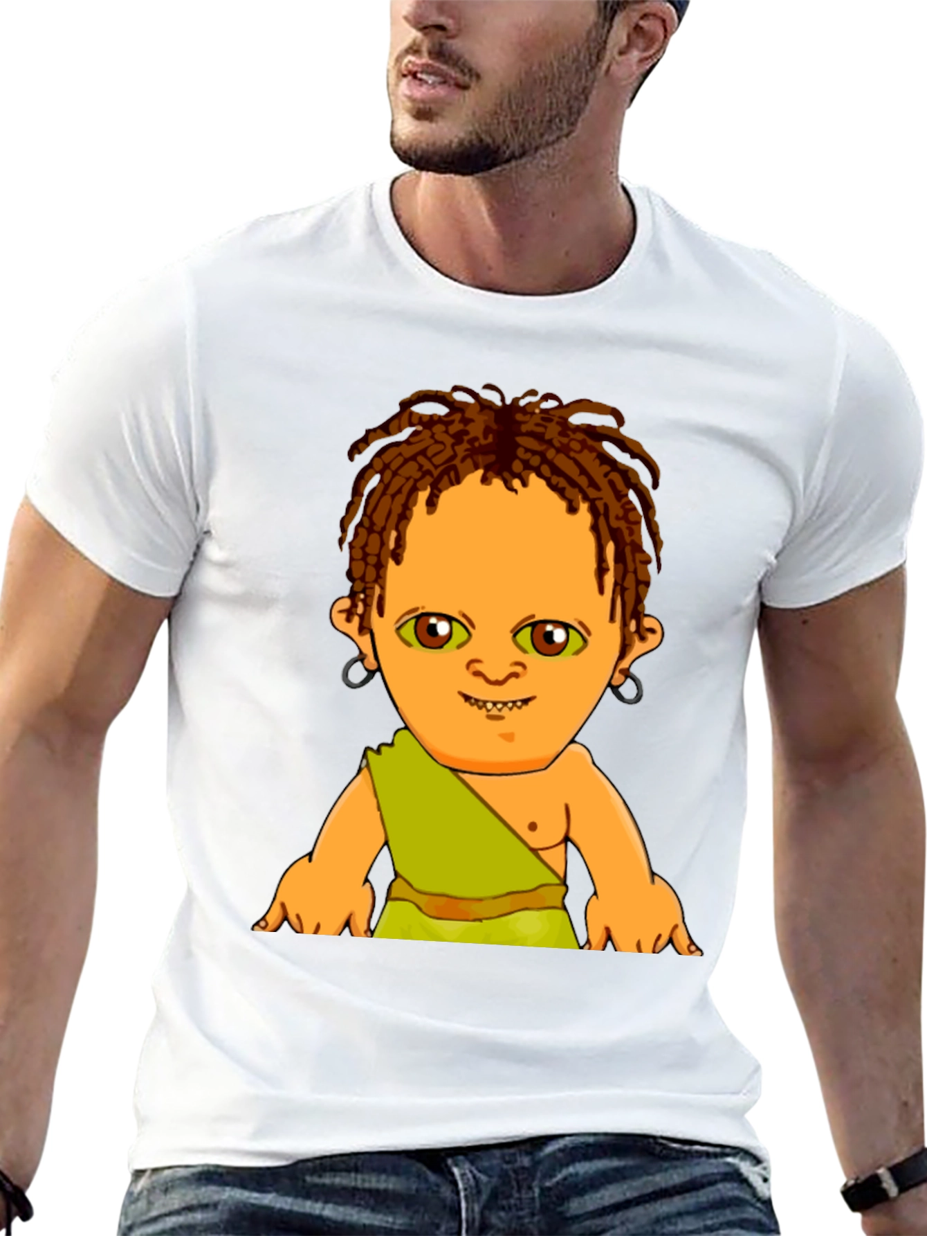 Black Cartoon Character Print Black T-Shirt view 13