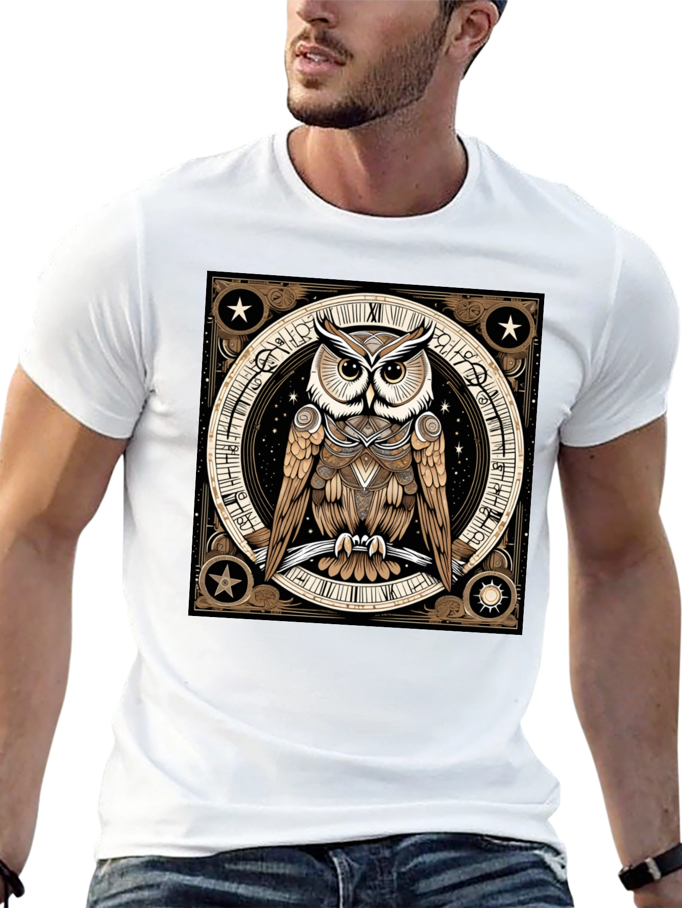 Black Mystic Owl Graphic Tee - Black view 13