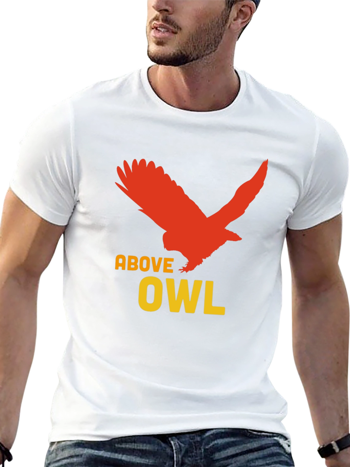 Black Above Owl Graphic Tee - Unique Bird Design view 13