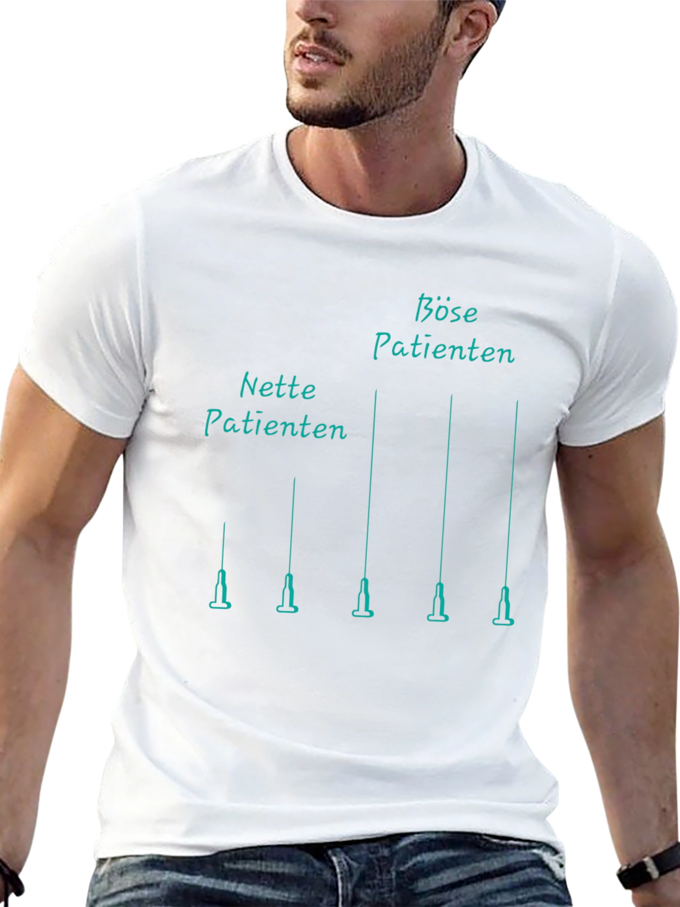 Black Novelty "Patients" Syringe T-Shirt view 13