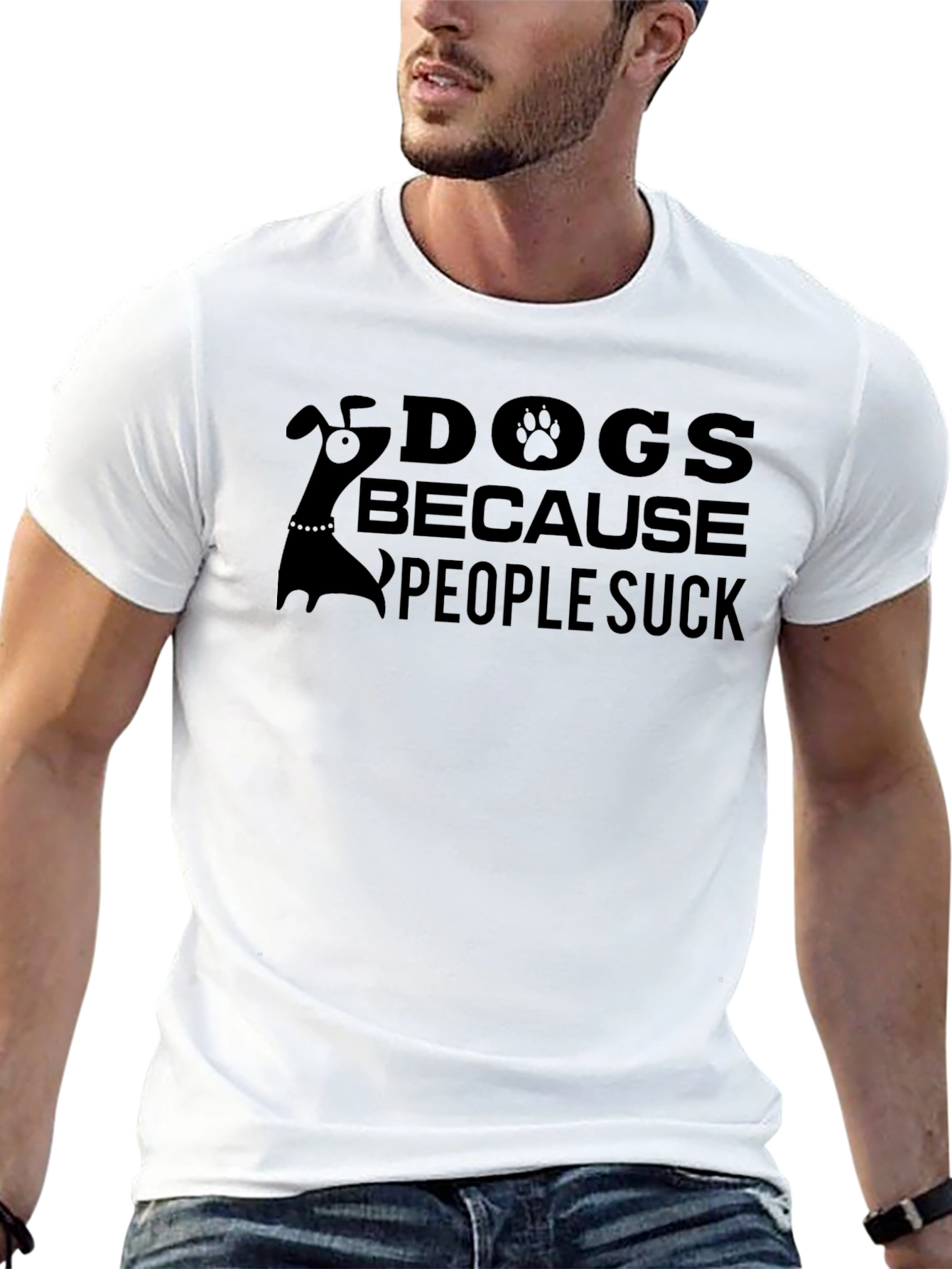 Black Dogs Because People Suck T-Shirt view 13