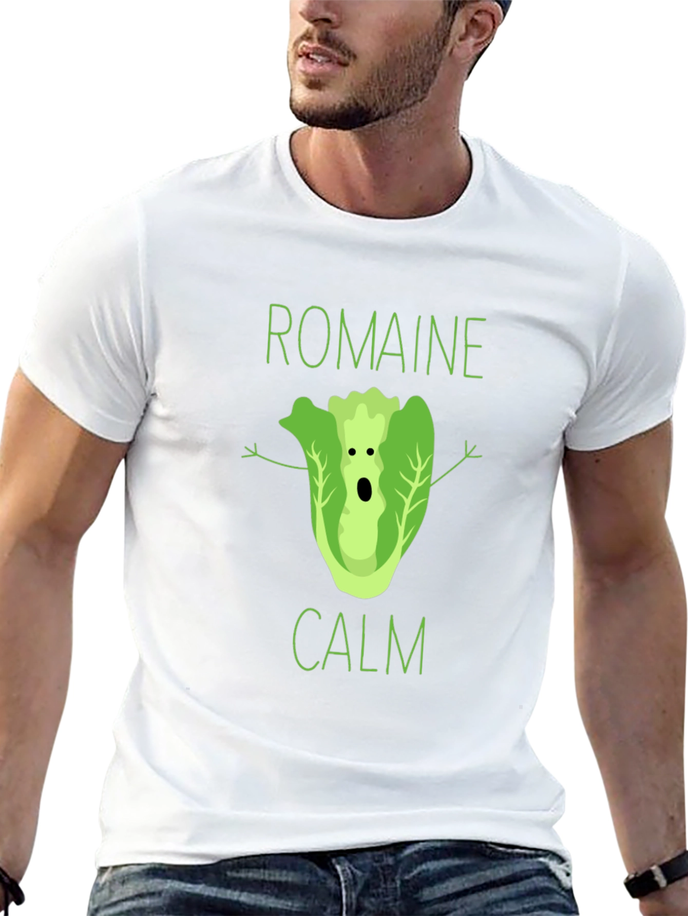 Black Romaine Calm Graphic T-Shirt - Unisex Novelty Tee view 13
