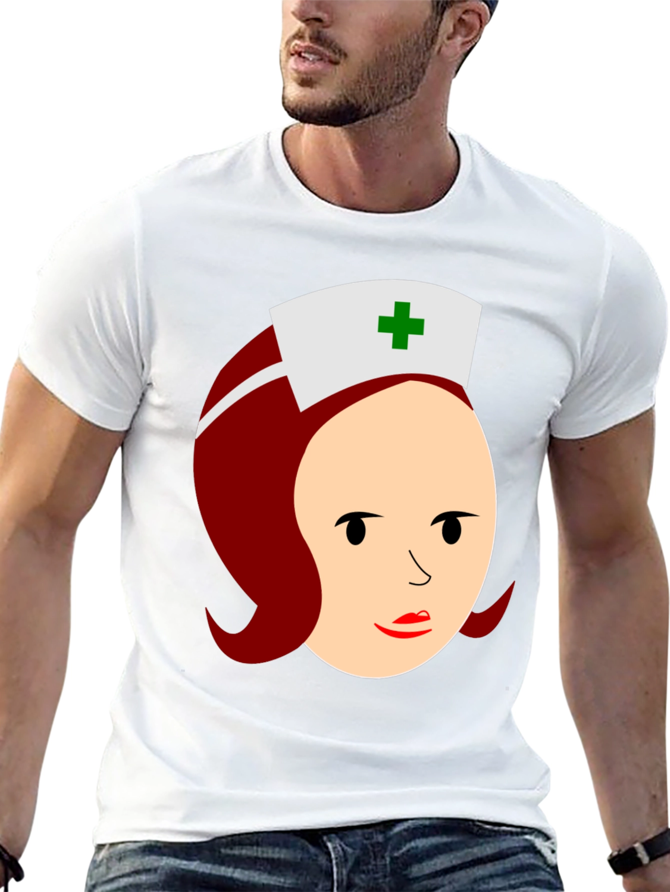 Black Cartoon Nurse Graphic T-Shirt view 13