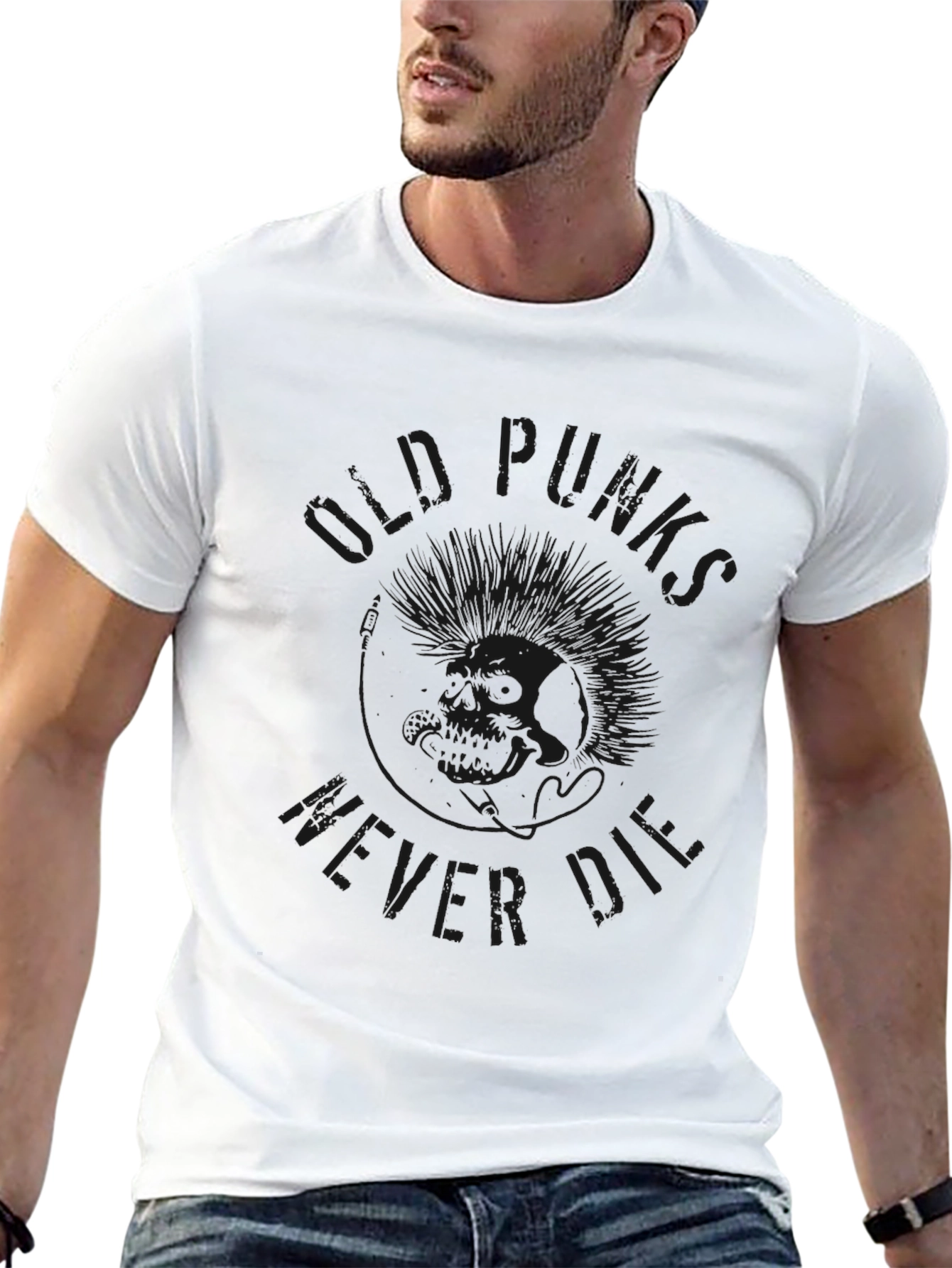 Black Black Punk Never Die Graphic Tee view 13