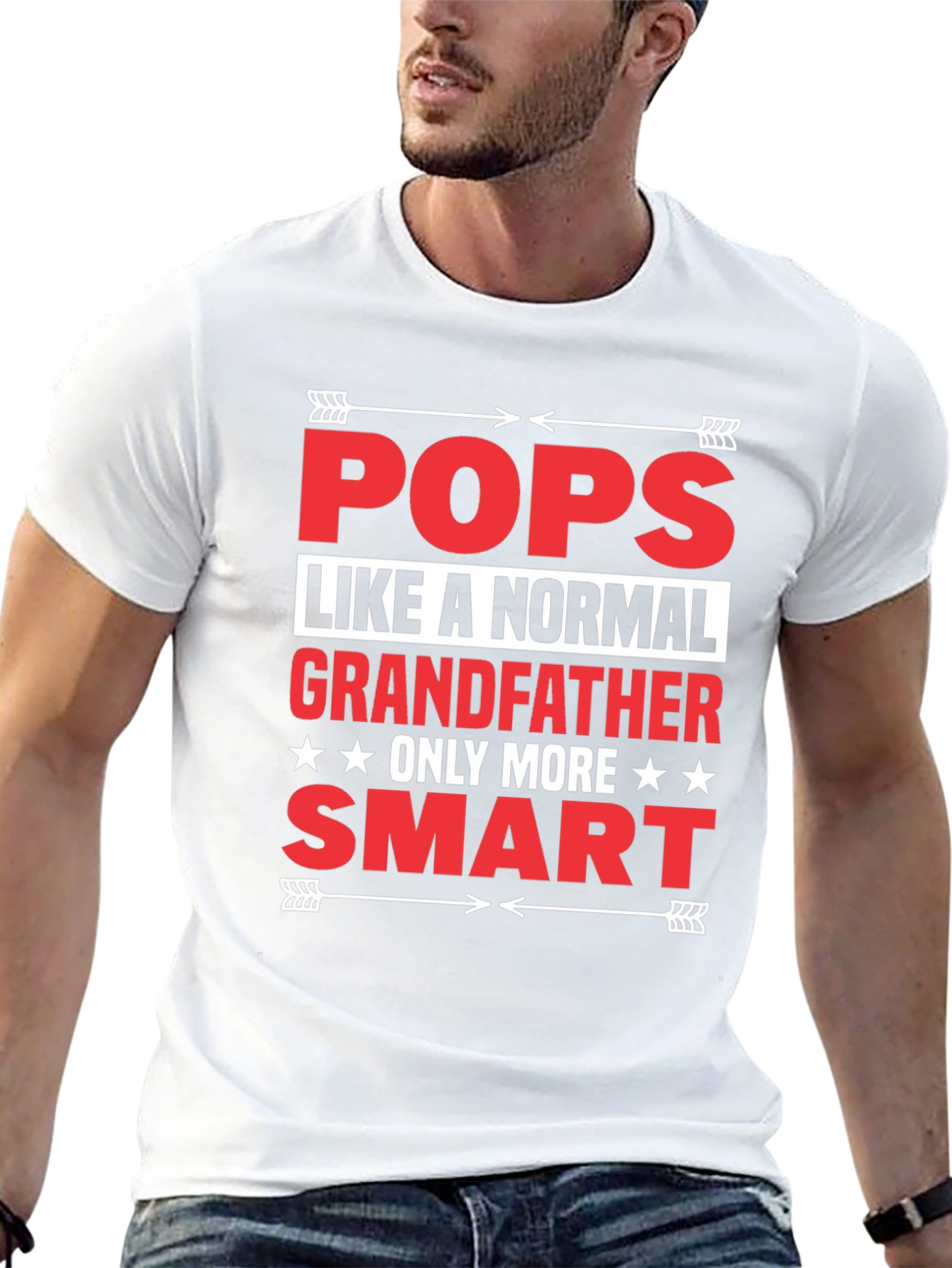 Black Funny Pops Grandfather T-Shirt view 13