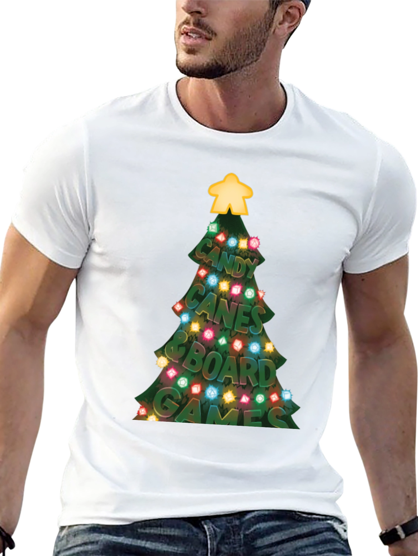 Black Festive Board Game Christmas T-Shirt view 13