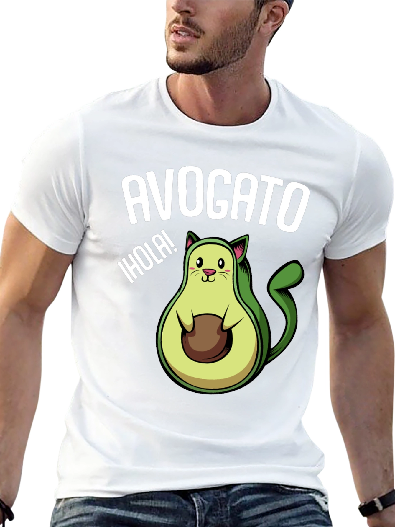 Black Avogato T-Shirt - Funny Avocado Cat Tee view 13