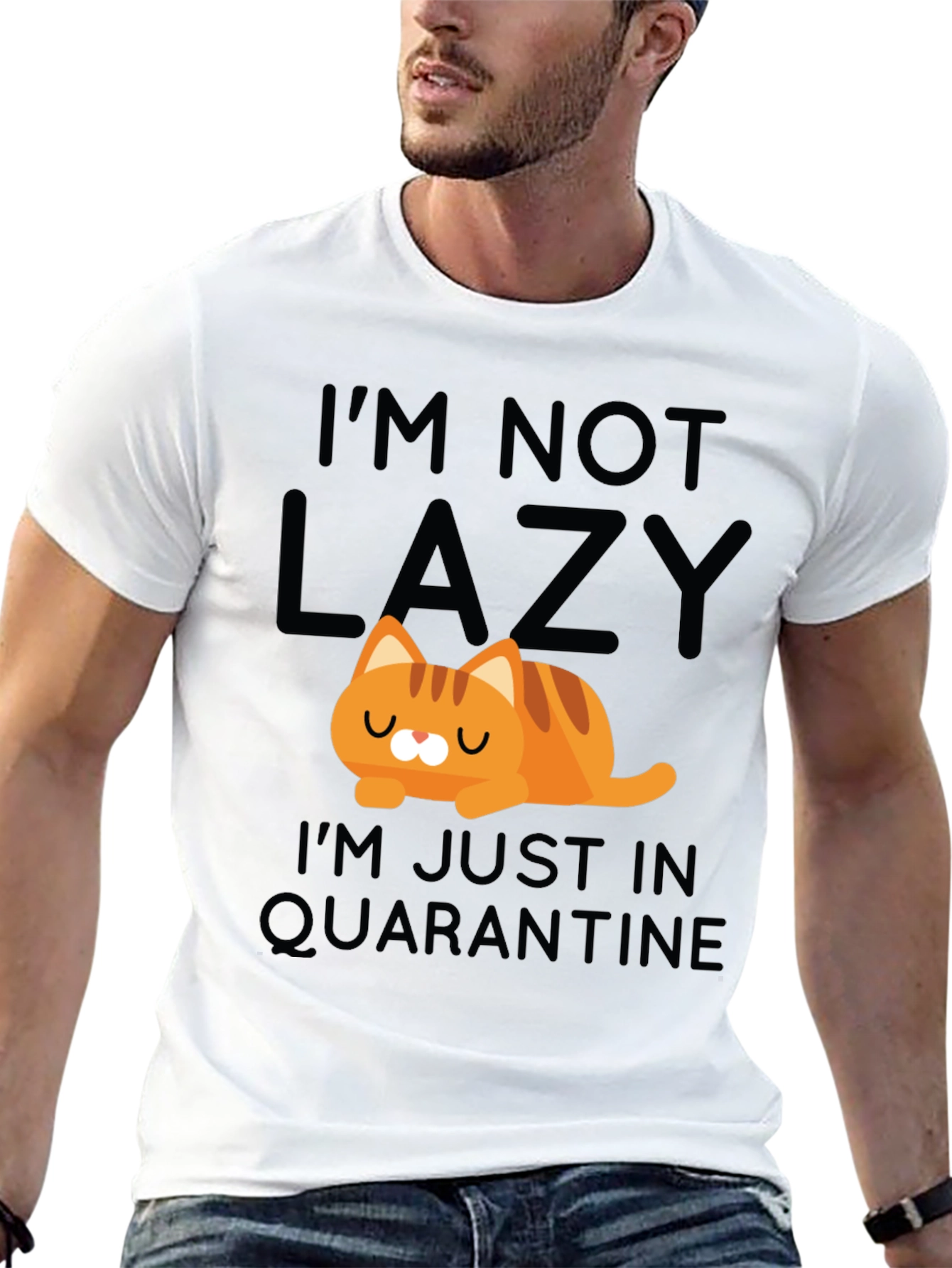 Black Funny Cat Quarantine T-Shirt view 13