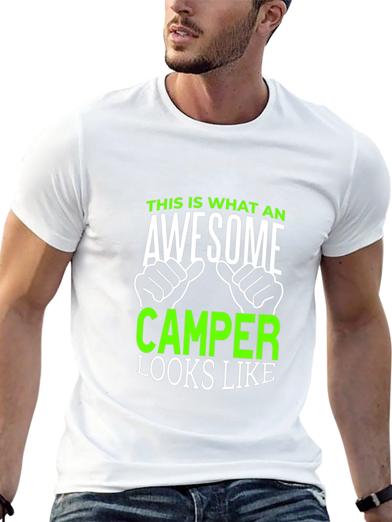 Black Awesome Camper T-Shirt - Gift for Camping Lovers view 13