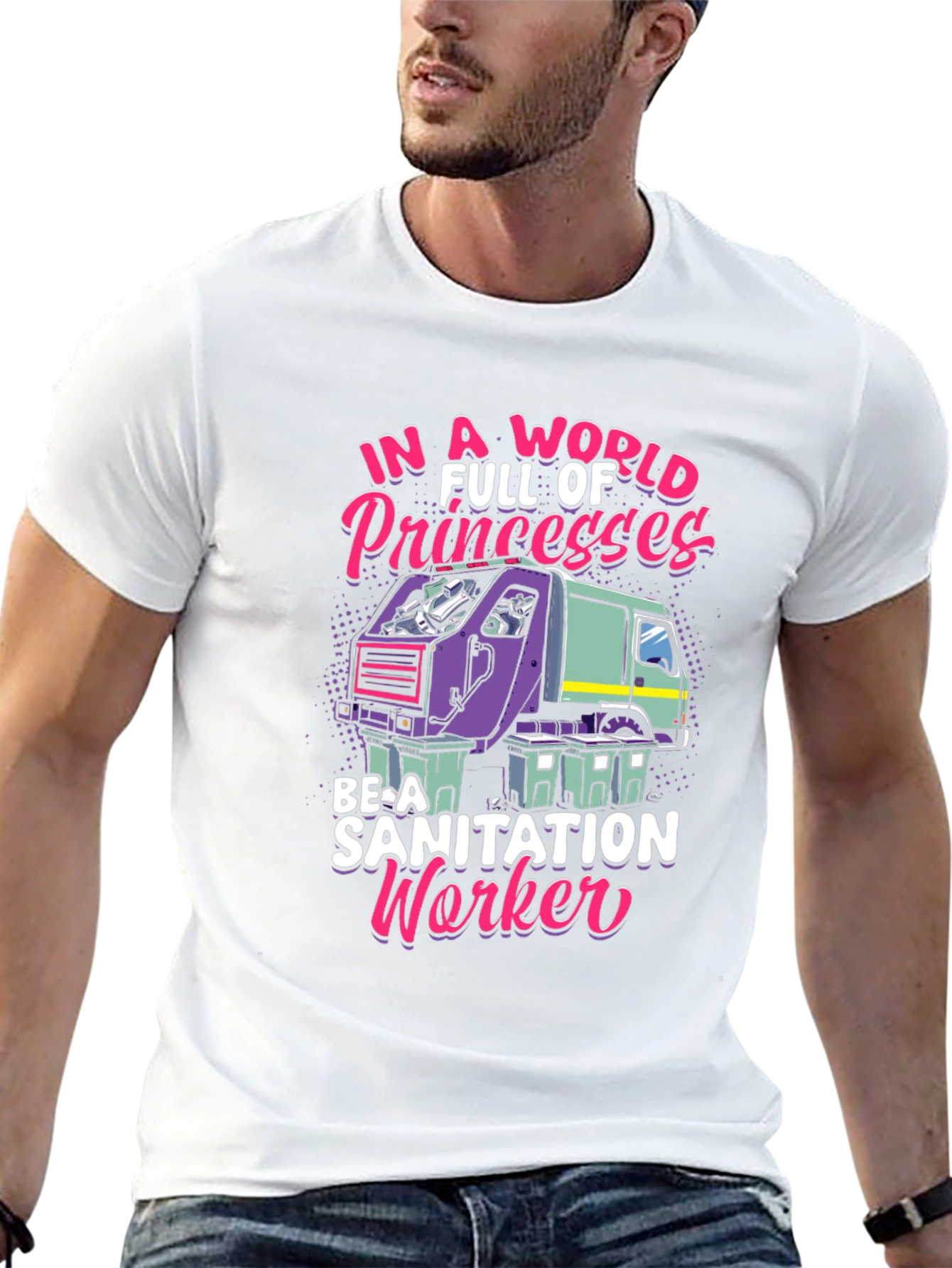 Black Sanitation Worker Graphic Tee - Funny & Unique view 13