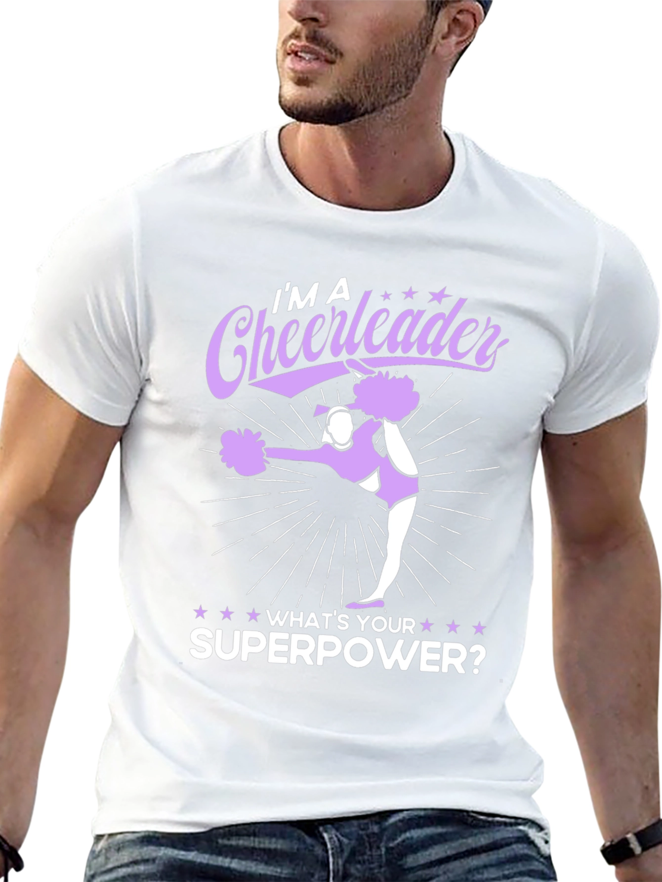 Black Cheerleader Superpower Black Graphic Tee view 13
