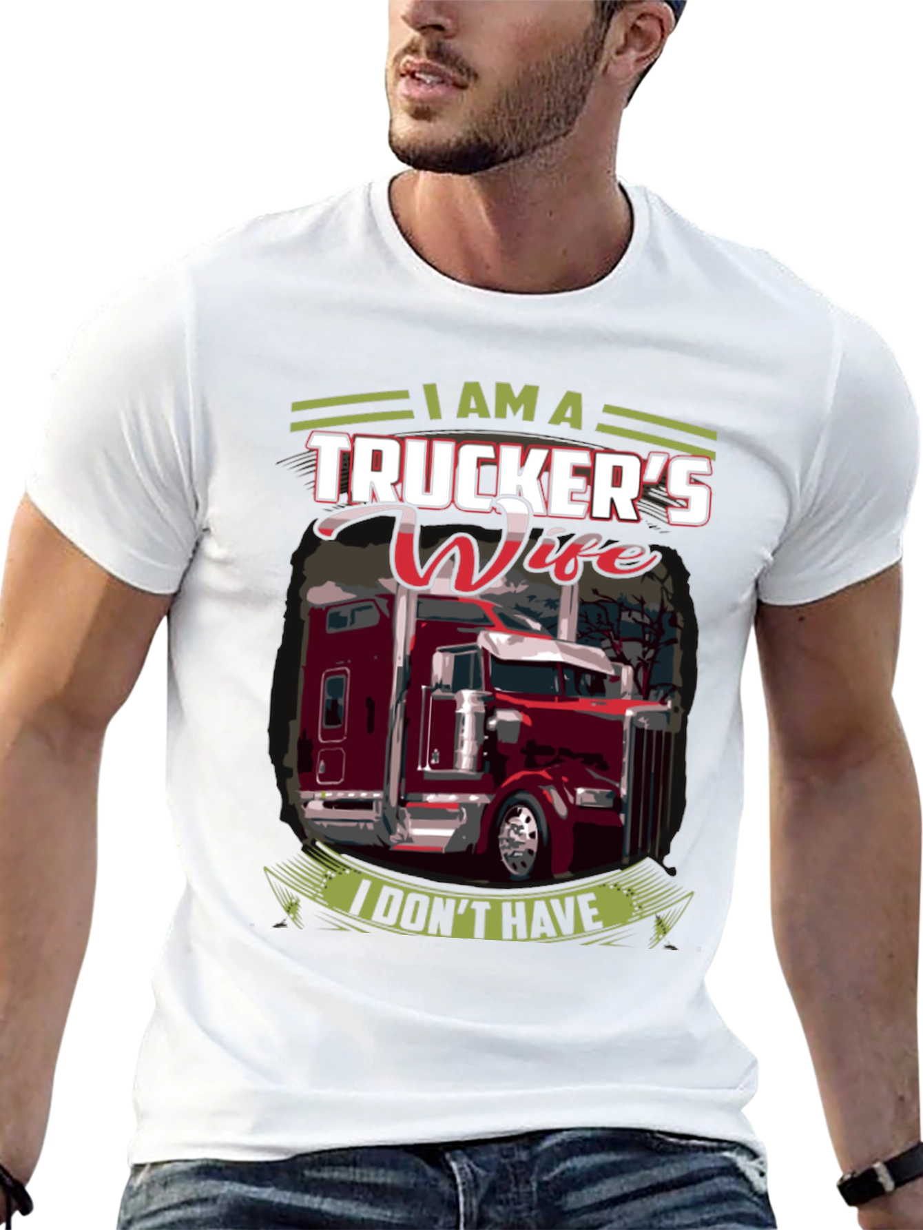 Black Trucker's Wife Graphic T-Shirt view 13