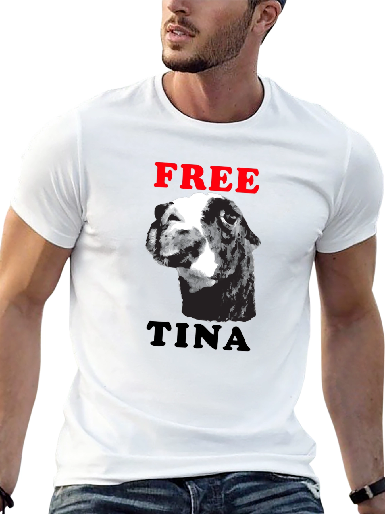 Black Free Tina Llama Graphic Tee - Black Cotton Blend T-Shirt view 13