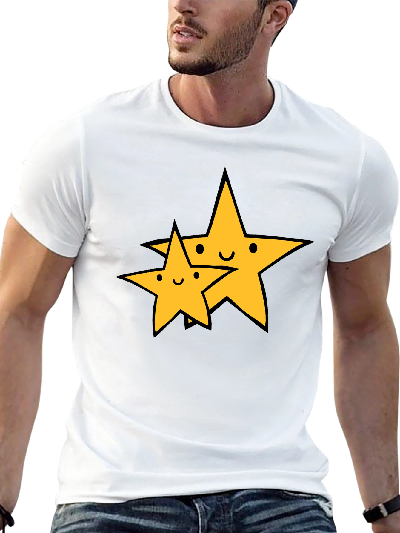 Black Cute Star Duo Black T-Shirt view 13