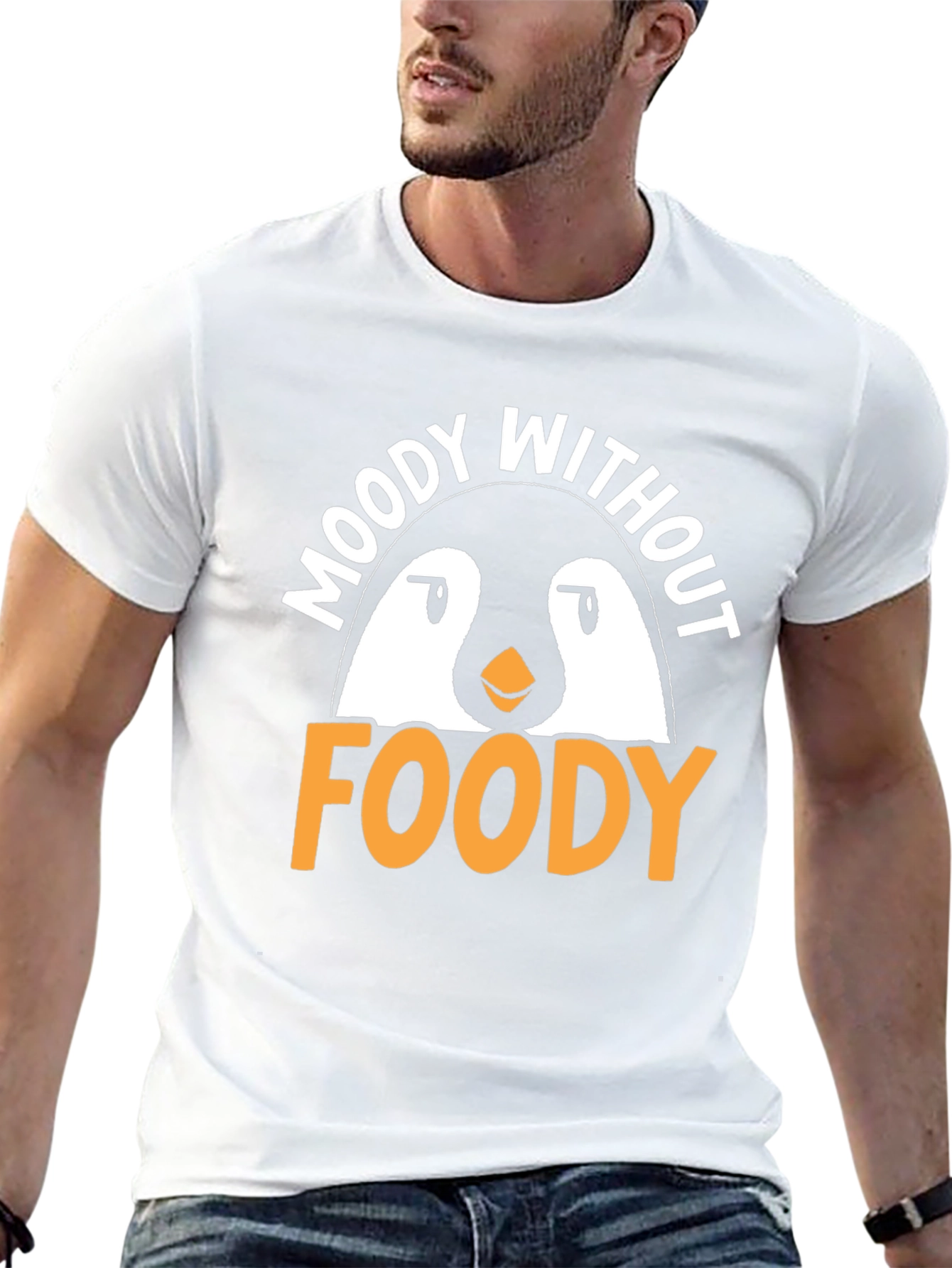 Black Moody Without Foody Penguin Graphic T-Shirt view 13