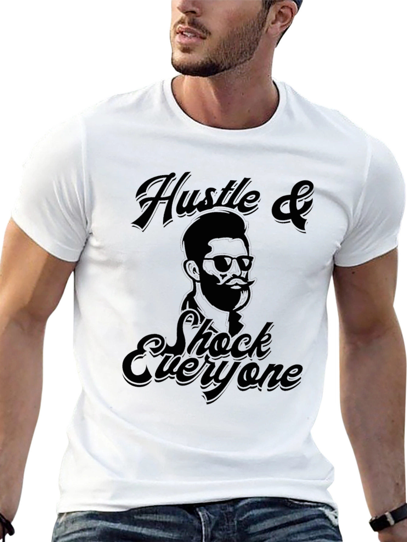 Black Hustle & Shock Graphic Tee - Black view 13