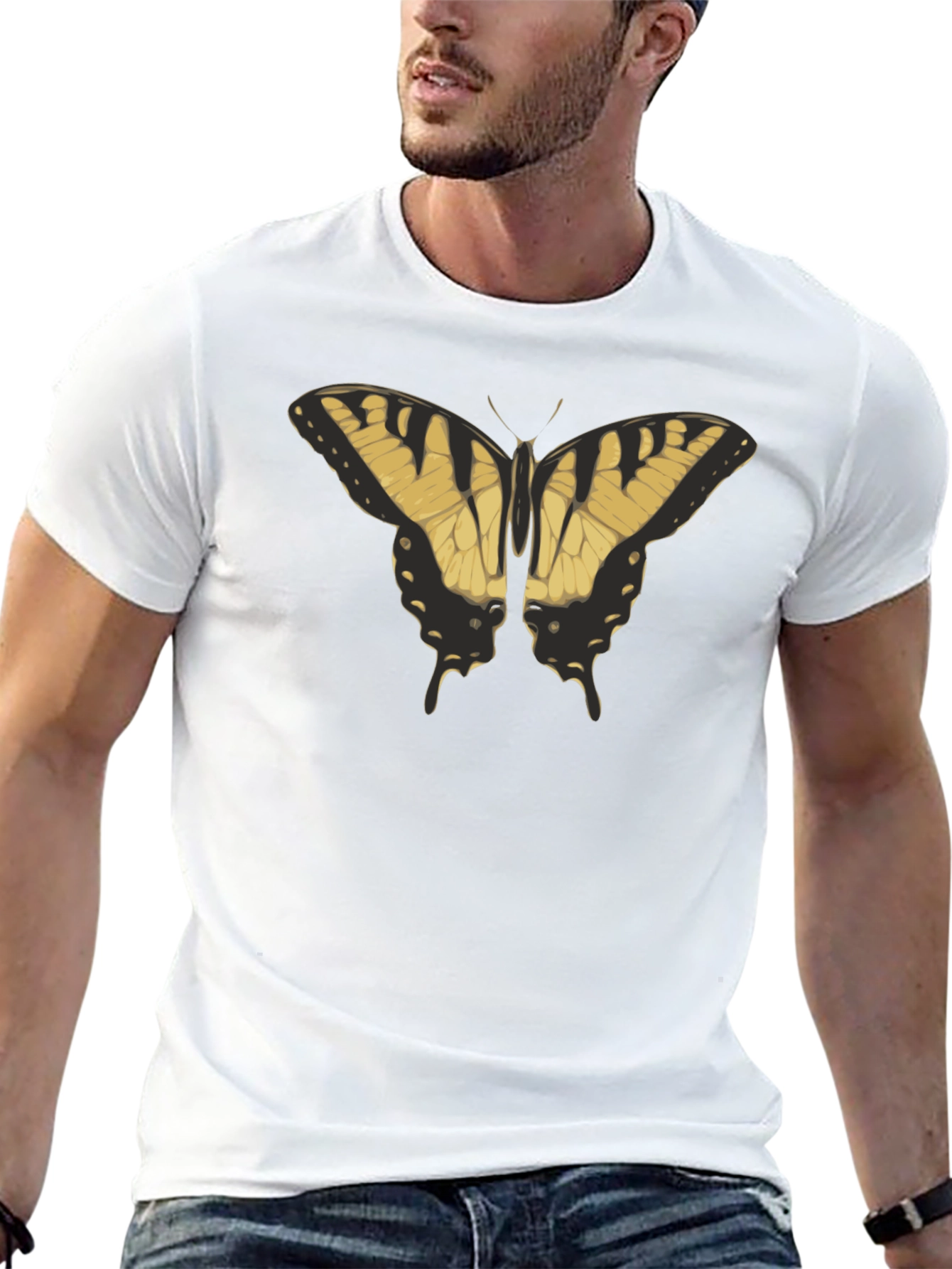 Black Butterfly Graphic Black T-Shirt view 13