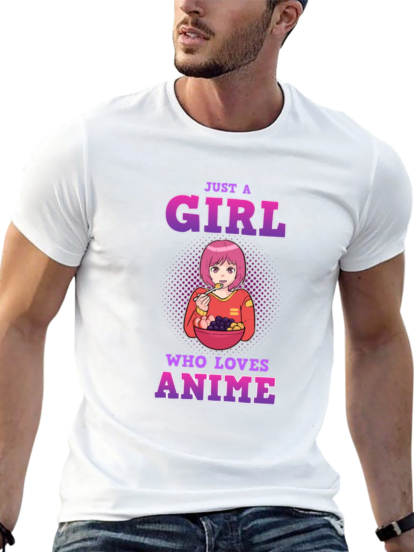 Black Anime Lover T-Shirt - Just a Girl Who Loves Anime view 13