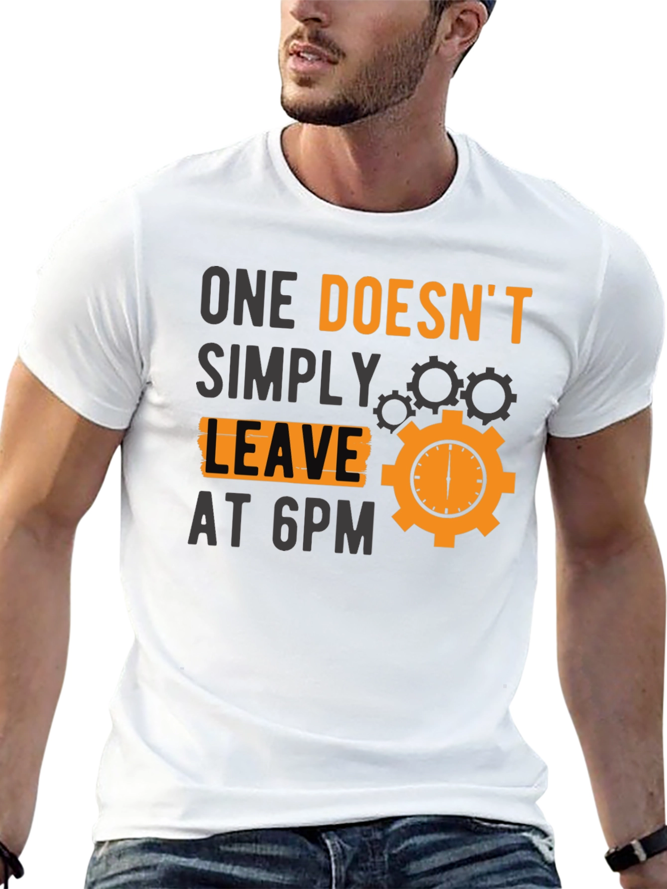Black One Doesn't Simply Leave at 6PM T-Shirt view 13