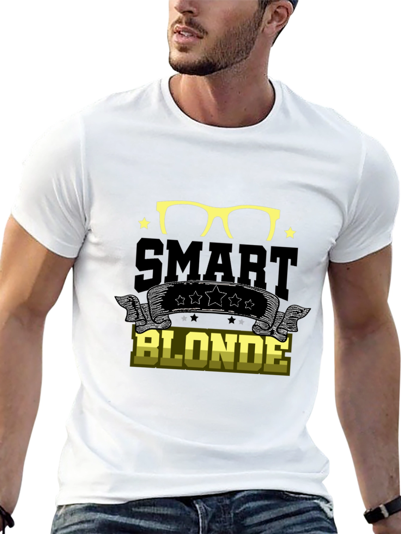 Black Smart Blonde T-Shirt Funny Graphic Tee view 13