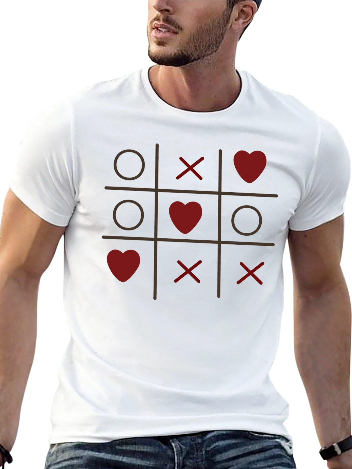 Black Tic-Tac-Toe Love T-Shirt - Valentine's Day Special view 13