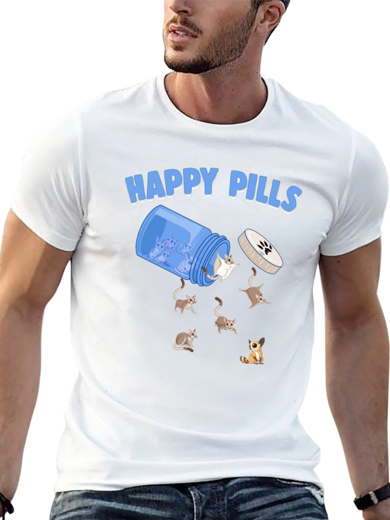 Black Happy Pills Sugar Glider Graphic Tee view 13