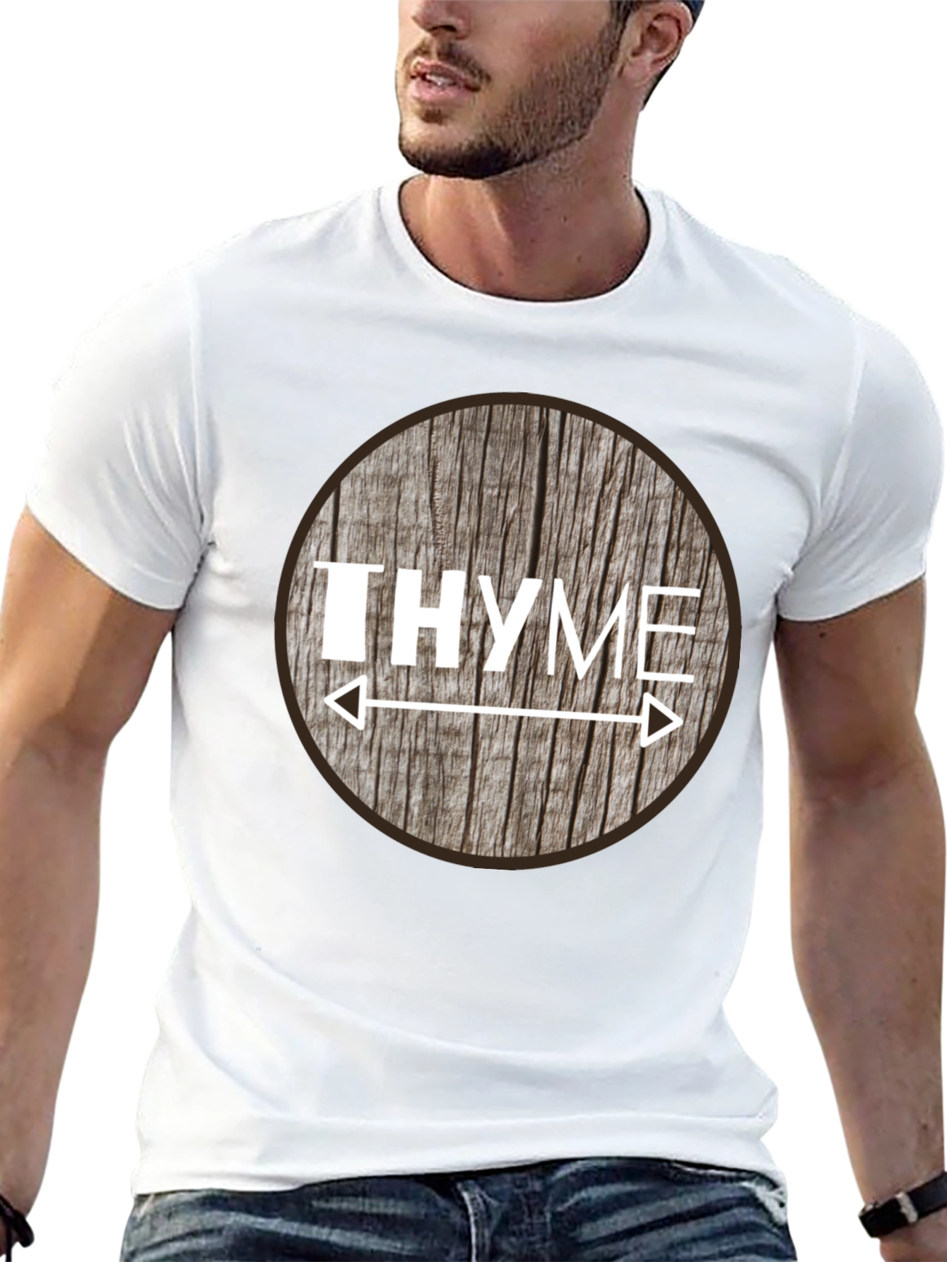 Black Funny Thyme Herb Pun T-Shirt view 13