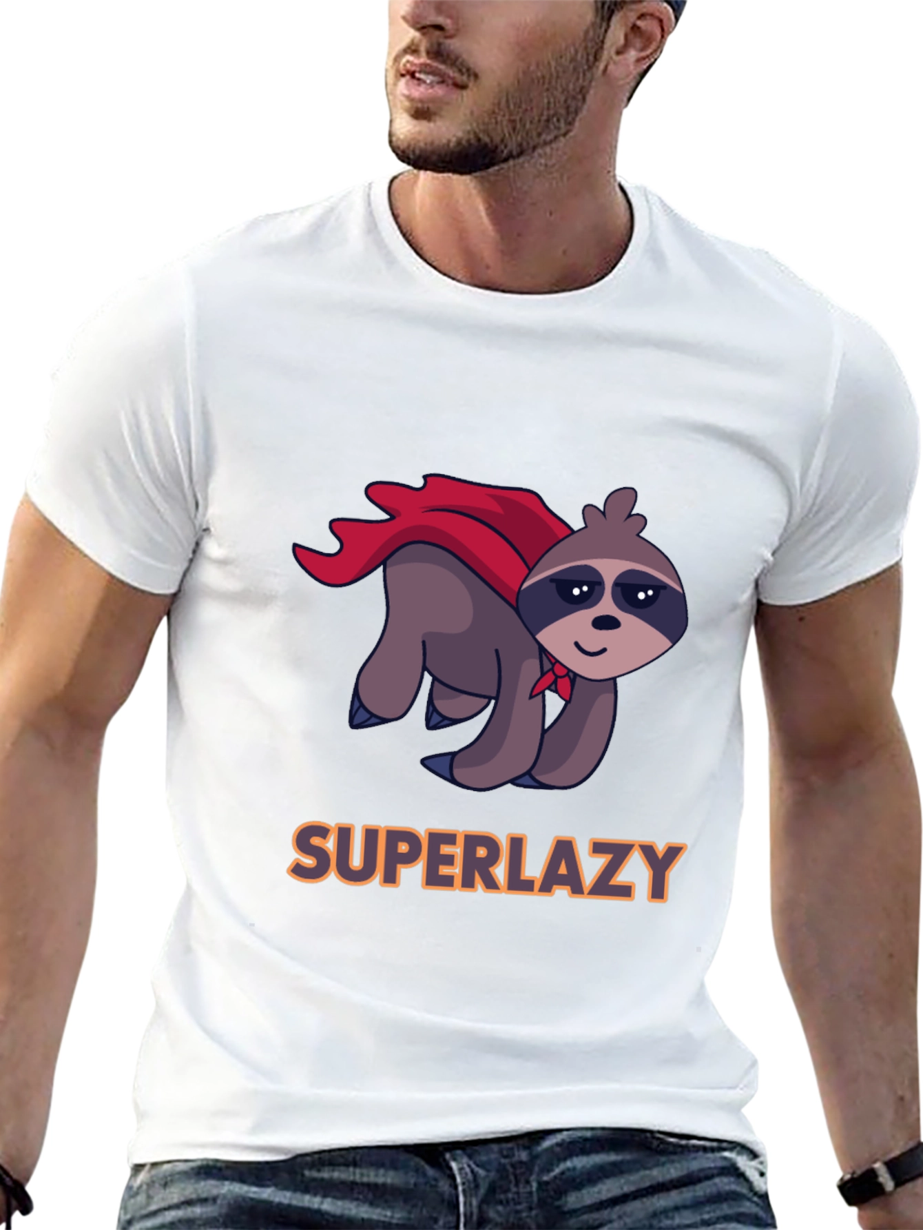 Black Superlazy Sloth Hero Graphic Tee view 13