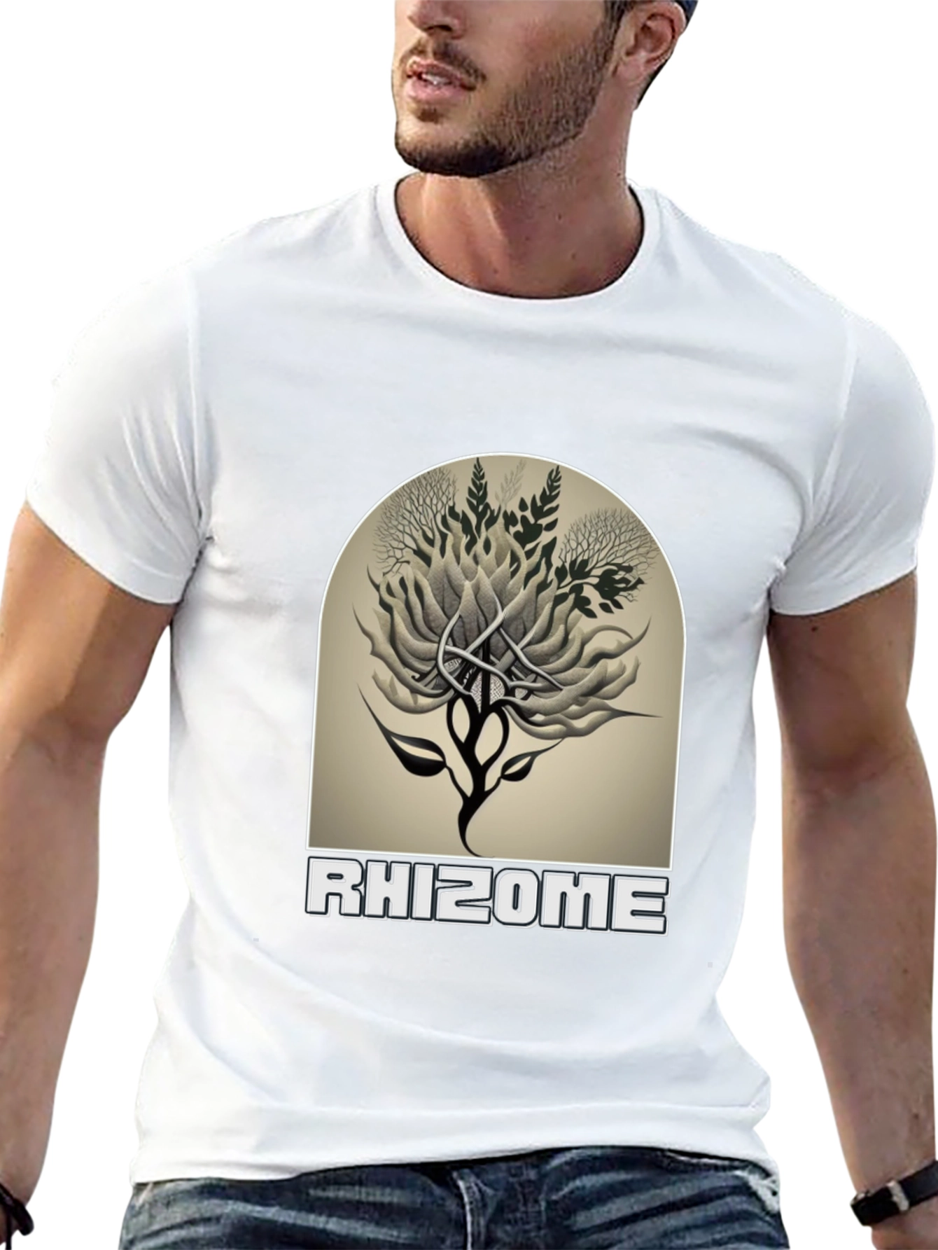 Black Rhizome Graphic Tee - Unique Nature Design view 13