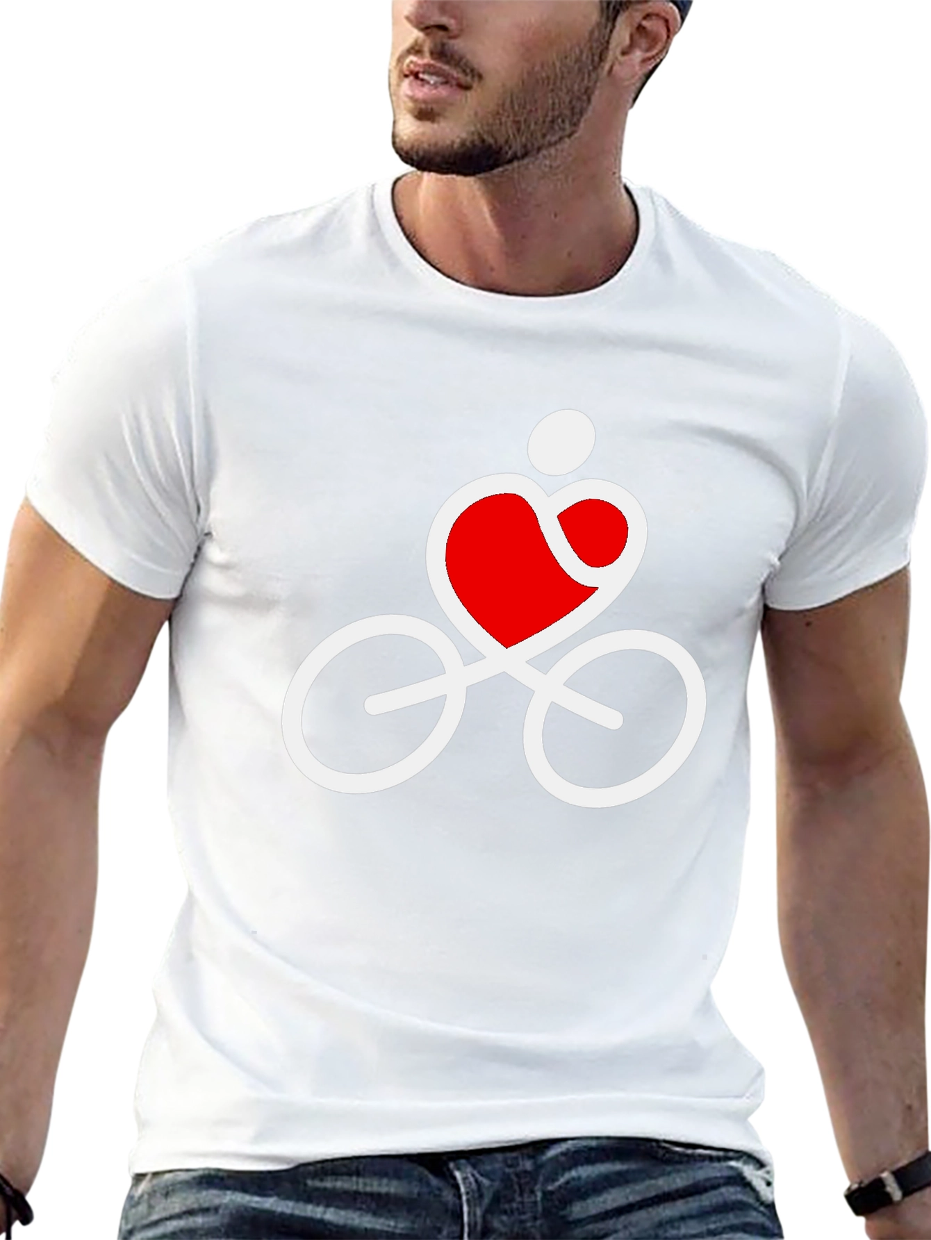 Black Heart Cycling Graphic Tee - Soft Cotton Blend view 13