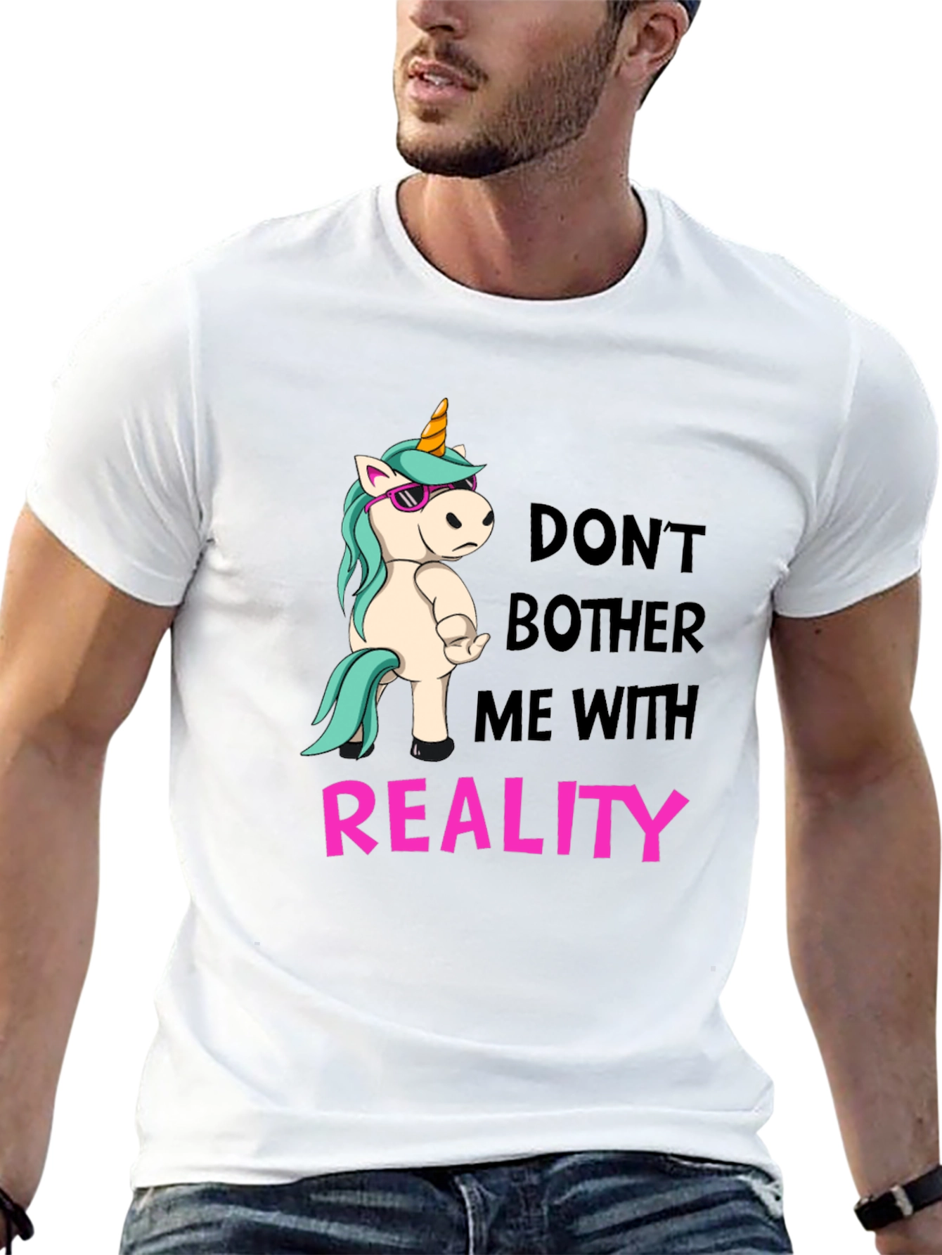 Black Don't Bother Me With Reality T-Shirt view 13