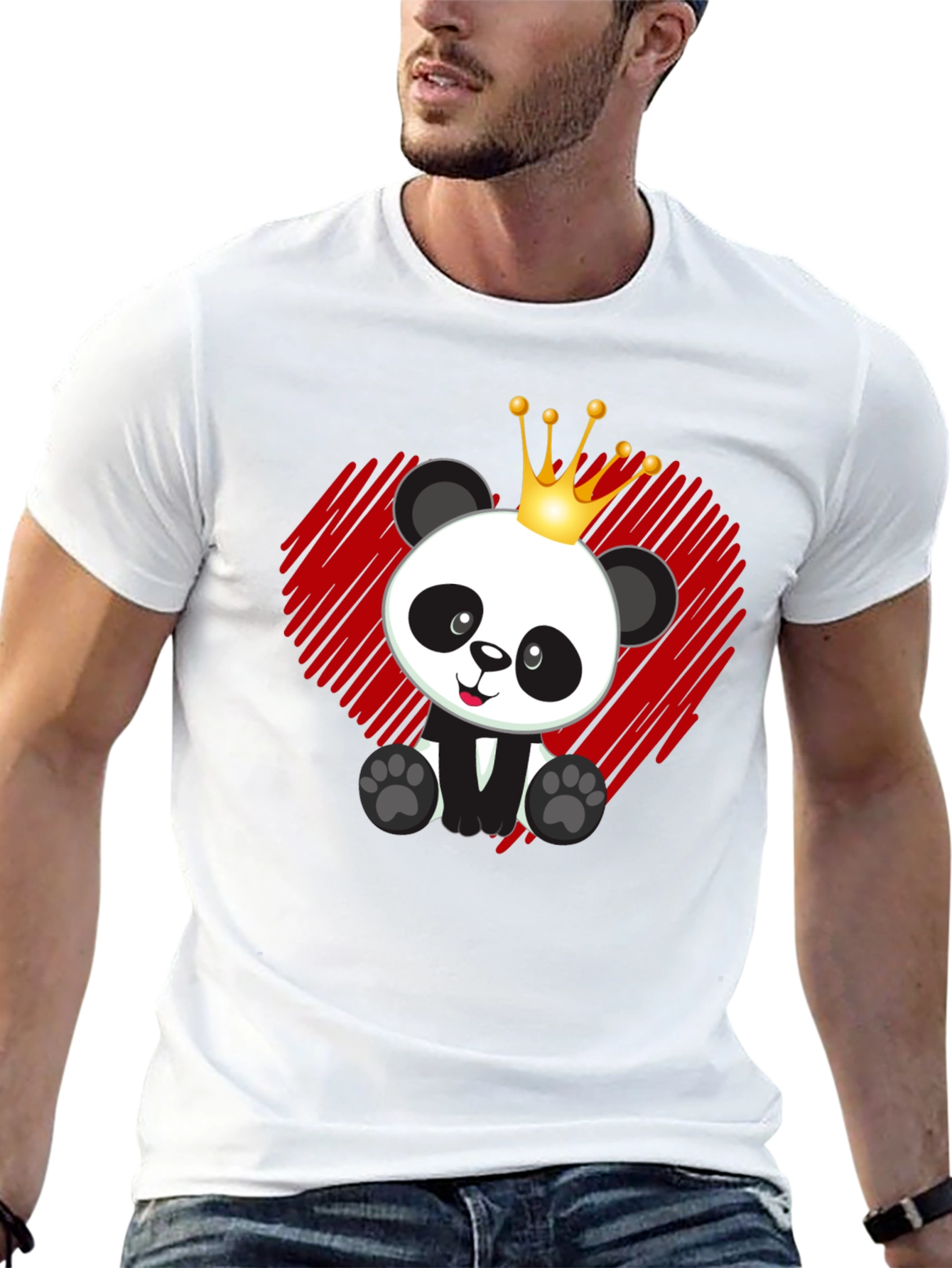 Black Panda King T-Shirt - Cute Bear Graphic Tee view 13