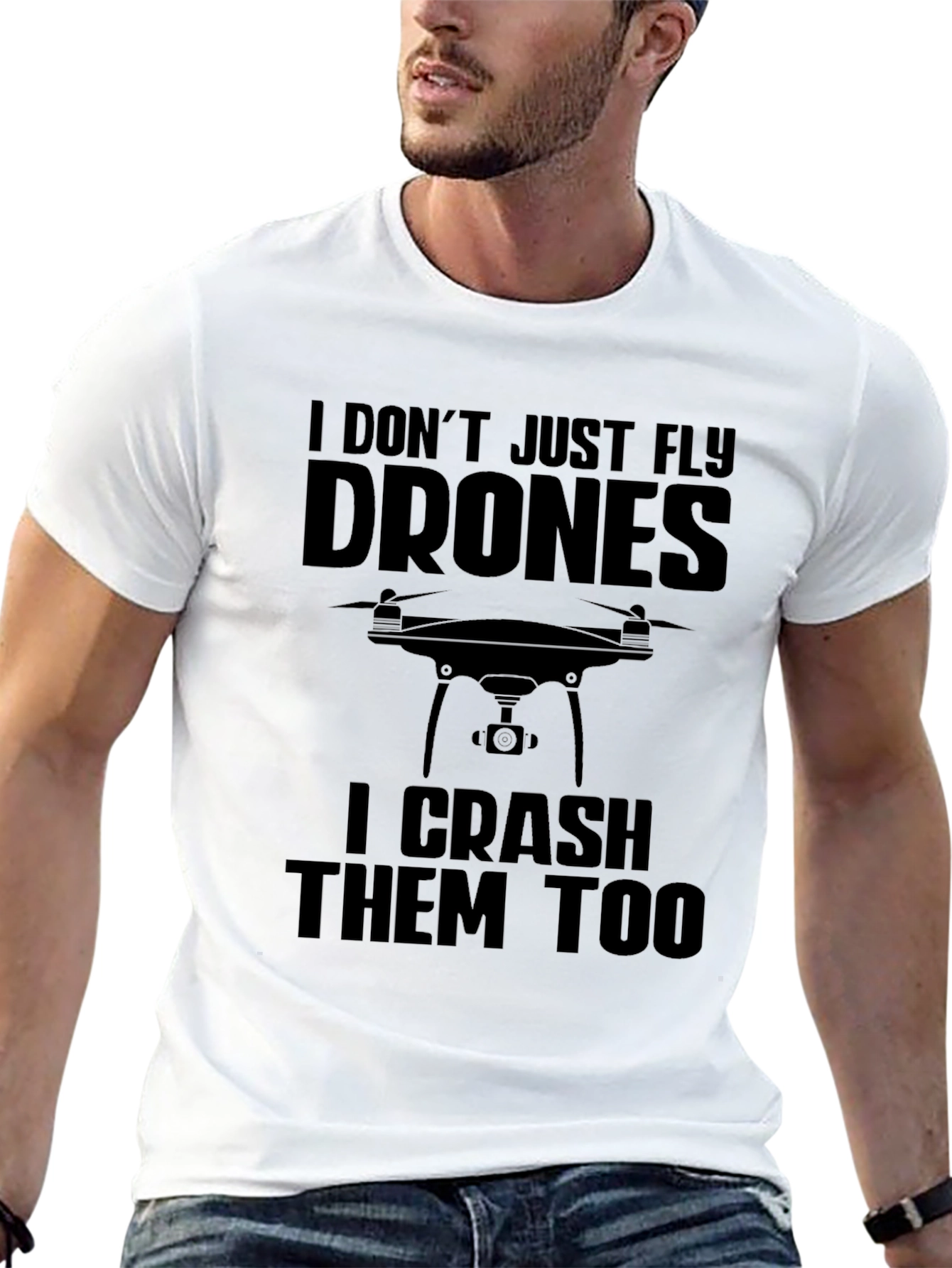 Black Drone Pilot Funny T-Shirt: I Don't Just Fly Drones view 13